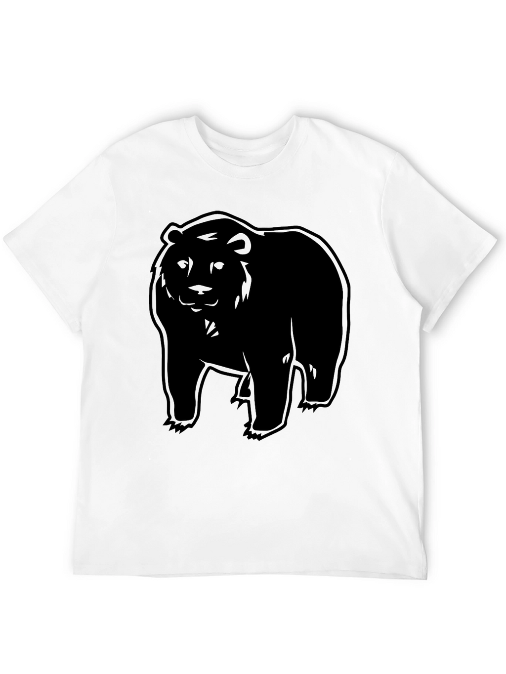 Black Bear Graphic Print Crew Neck T-Shirt