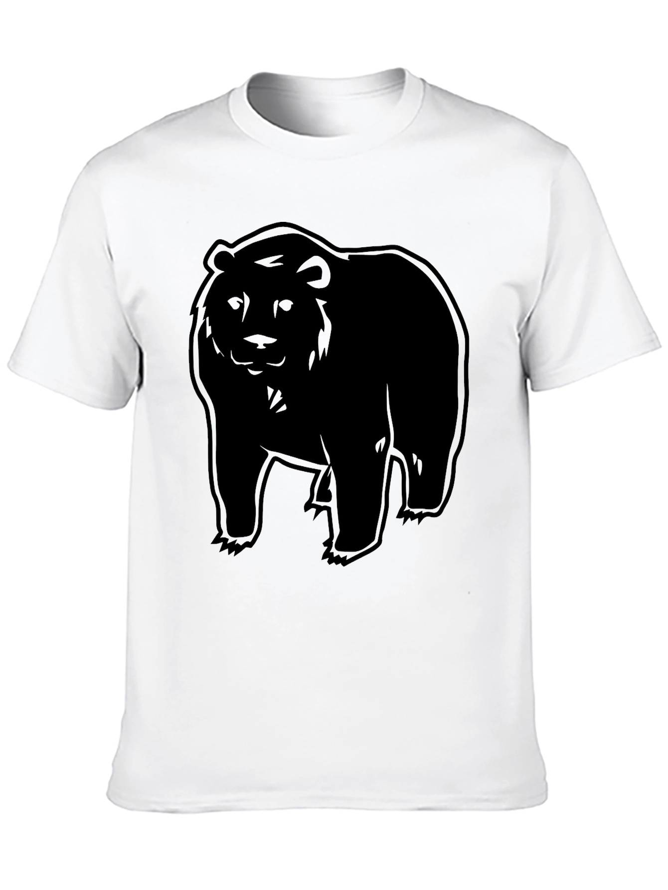 Black Bear Graphic Print Crew Neck T-Shirt