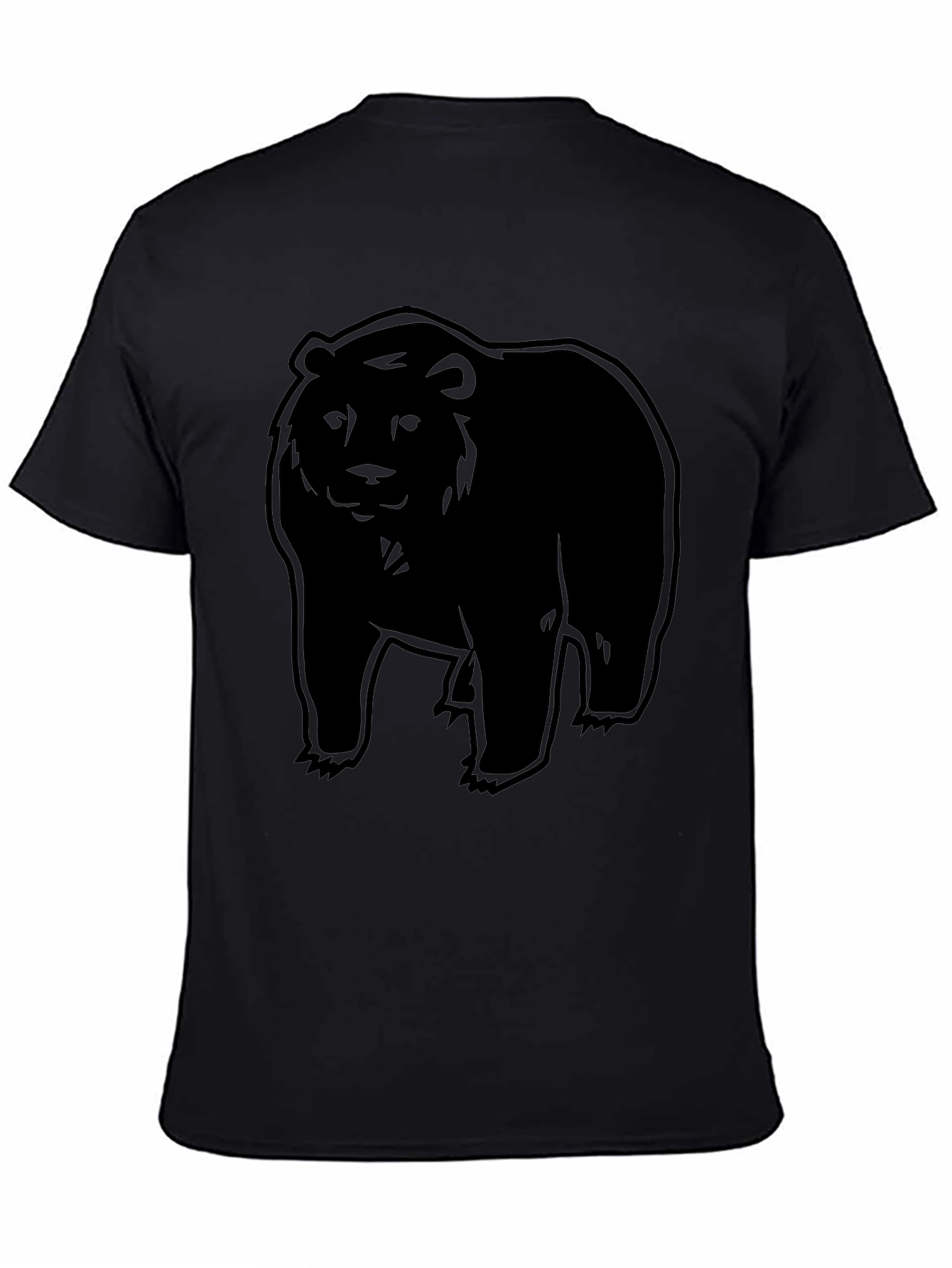 Black Bear Graphic Print Crew Neck T-Shirt