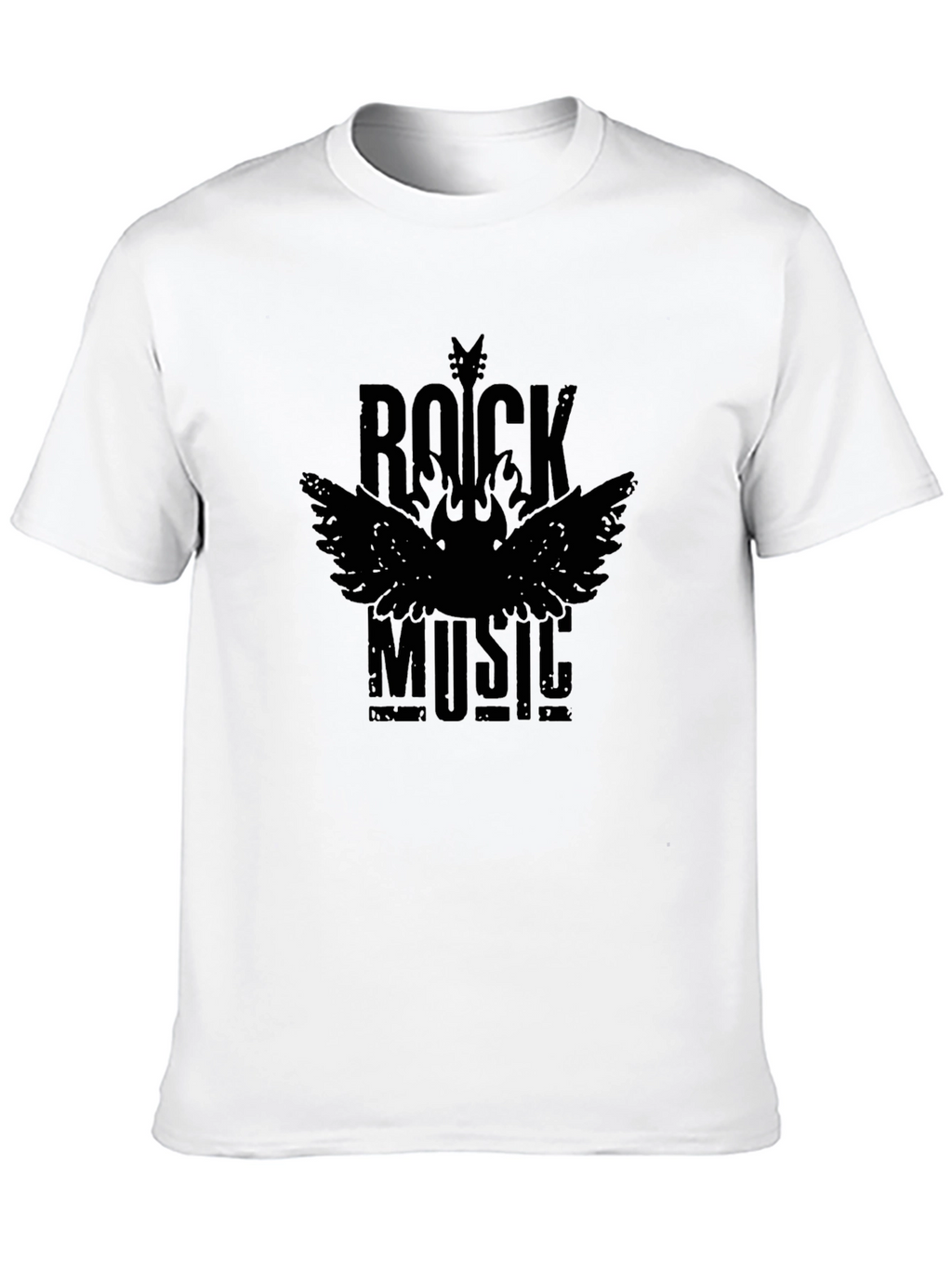 Rock Music Graphic T-Shirt - Stylish Crew Neck Tee