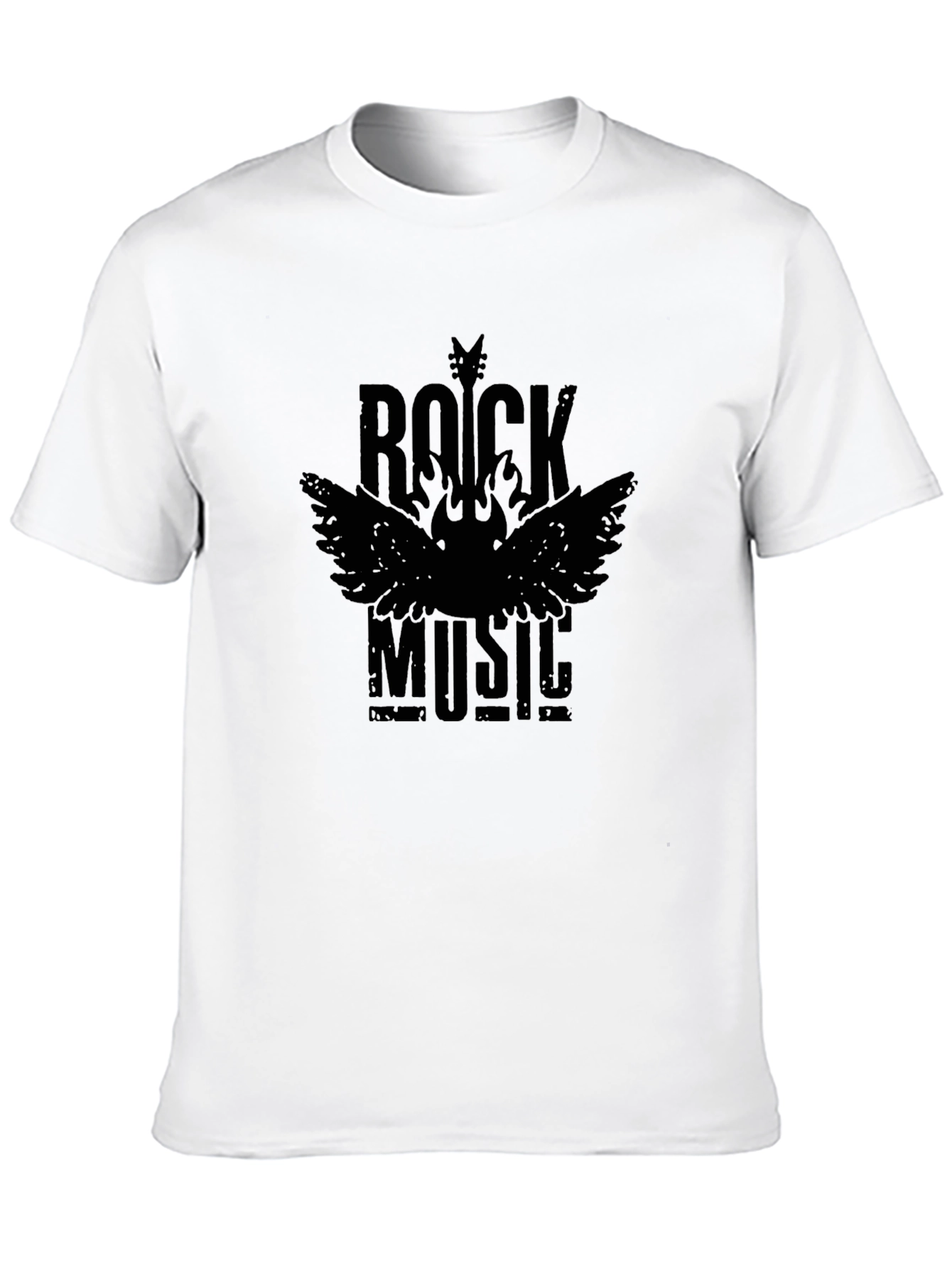 Rock Music Graphic T-Shirt - Stylish Crew Neck Tee