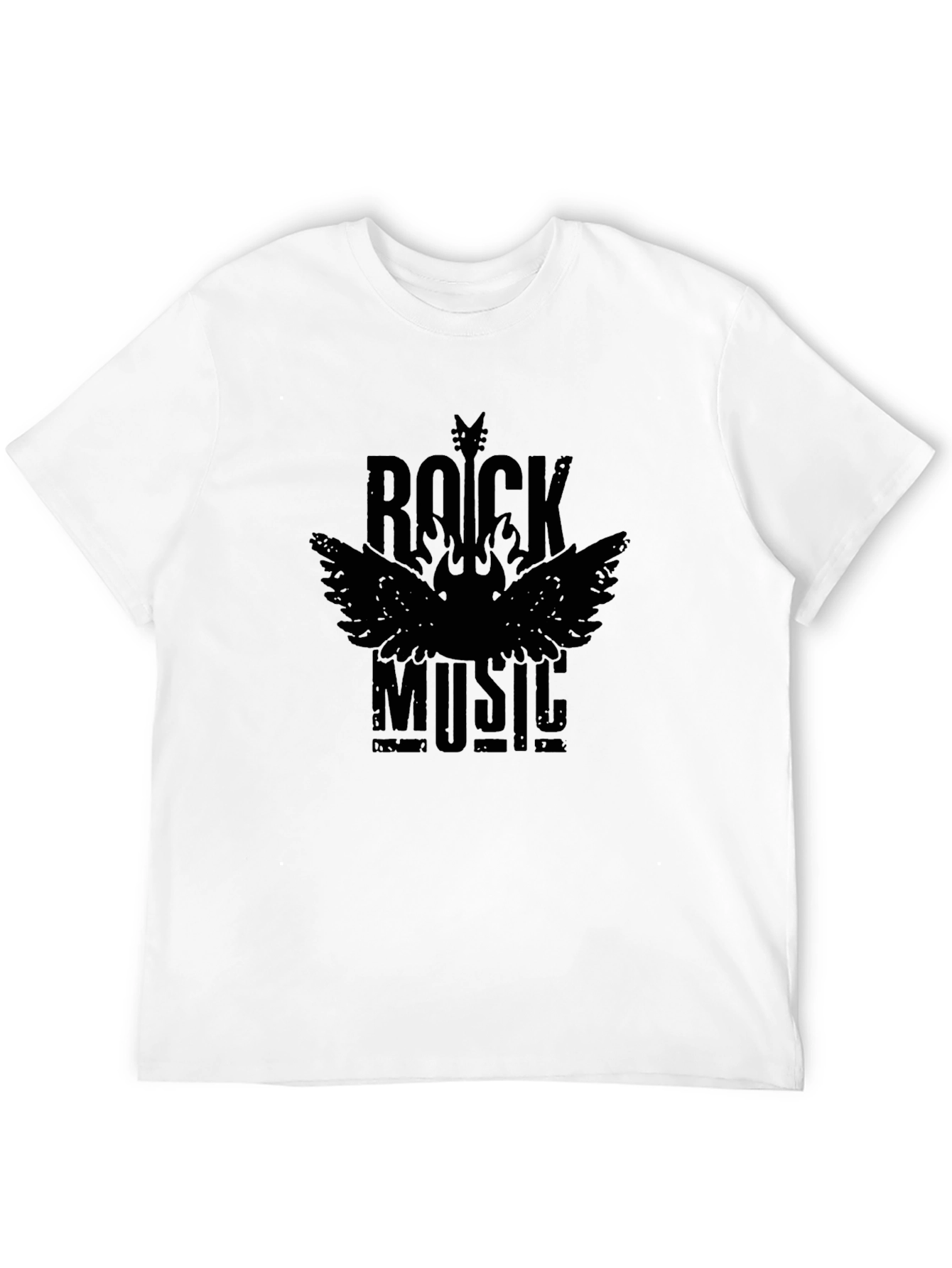 Rock Music Graphic T-Shirt - Stylish Crew Neck Tee