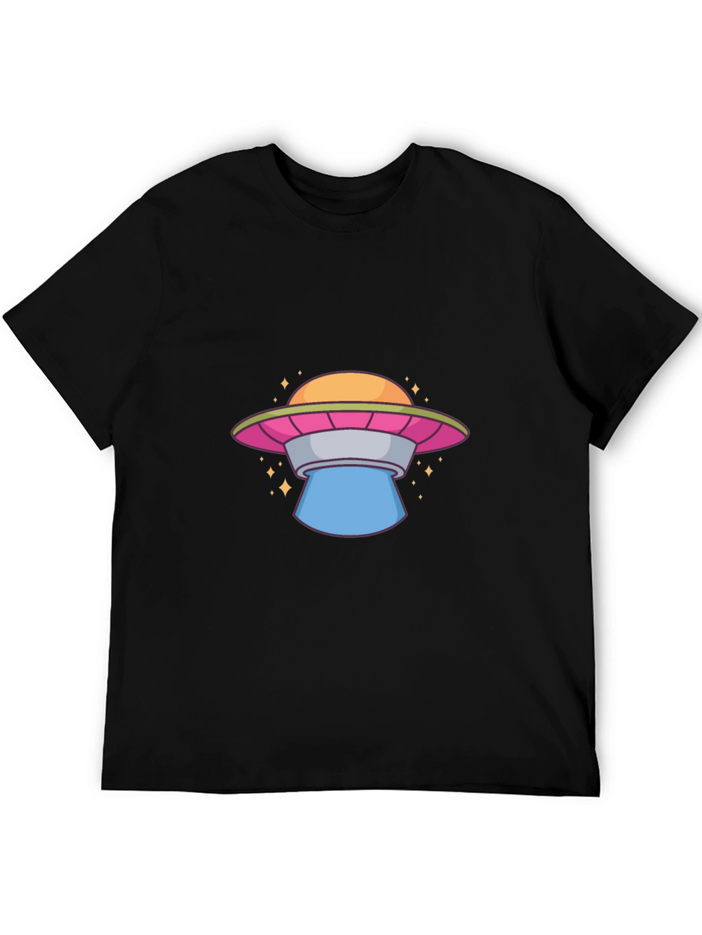UFO Graphic Tee - Black Cotton T-Shirt