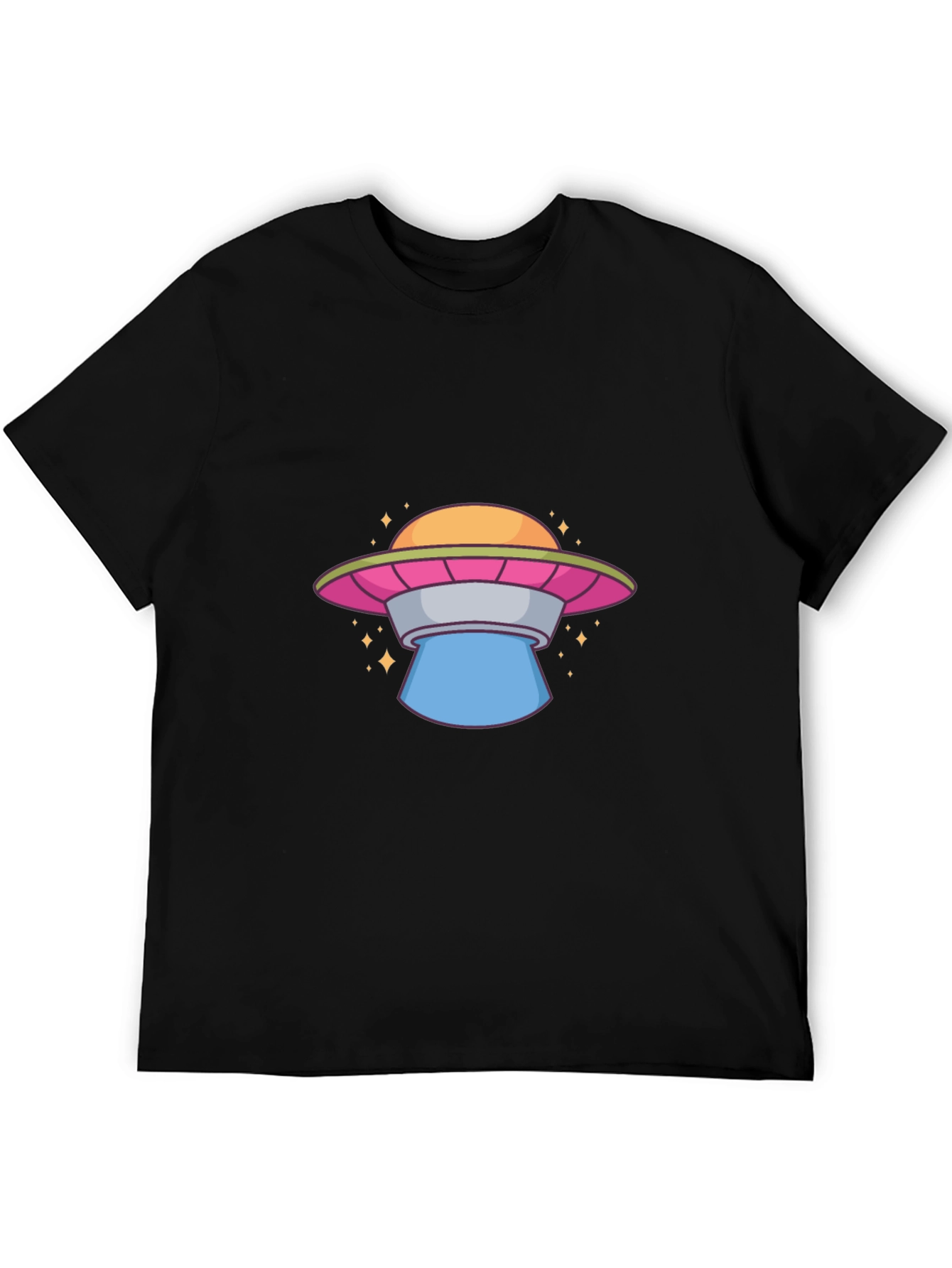 UFO Graphic Tee - Black Cotton T-Shirt
