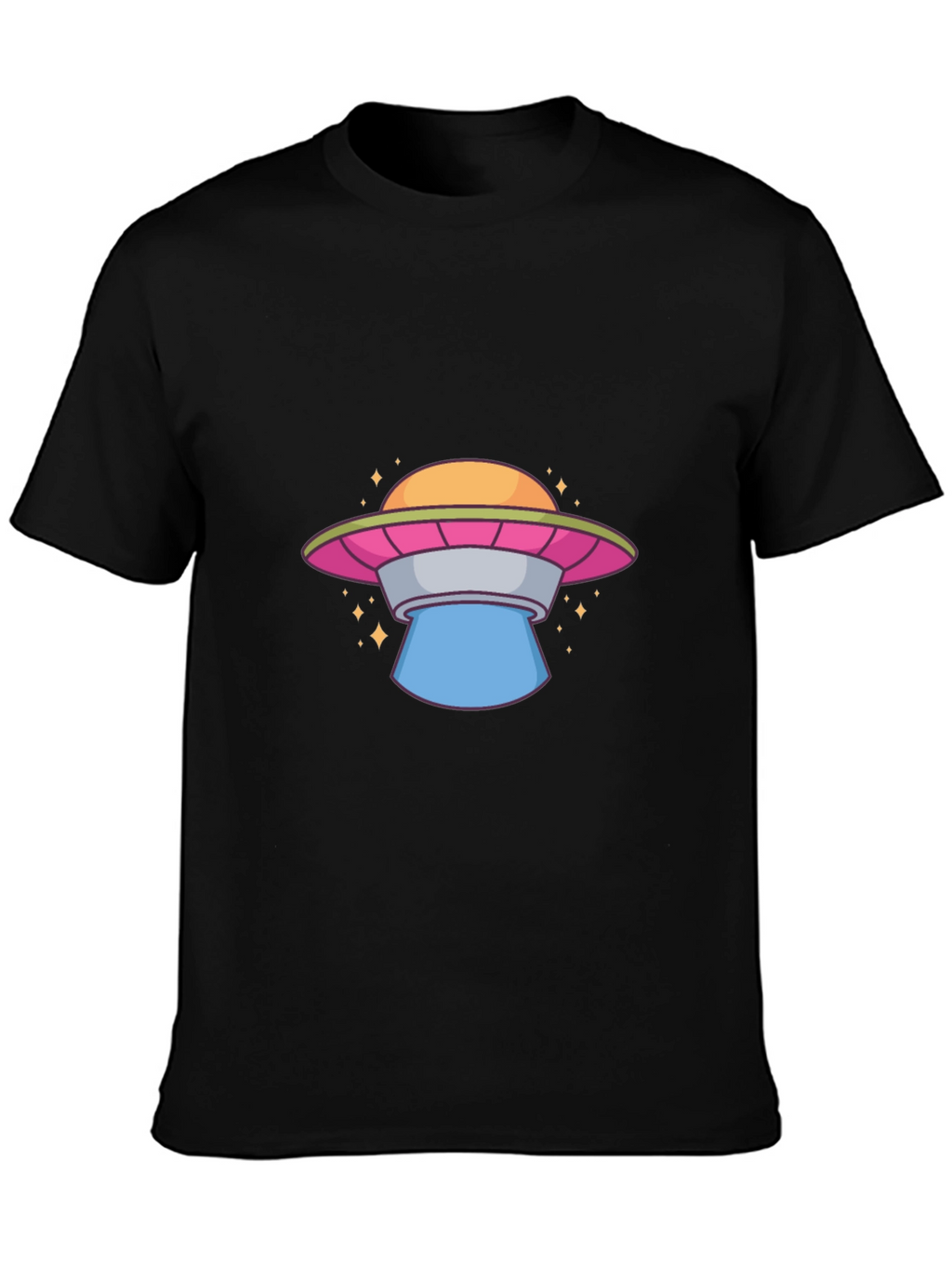 UFO Graphic Tee - Black Cotton T-Shirt