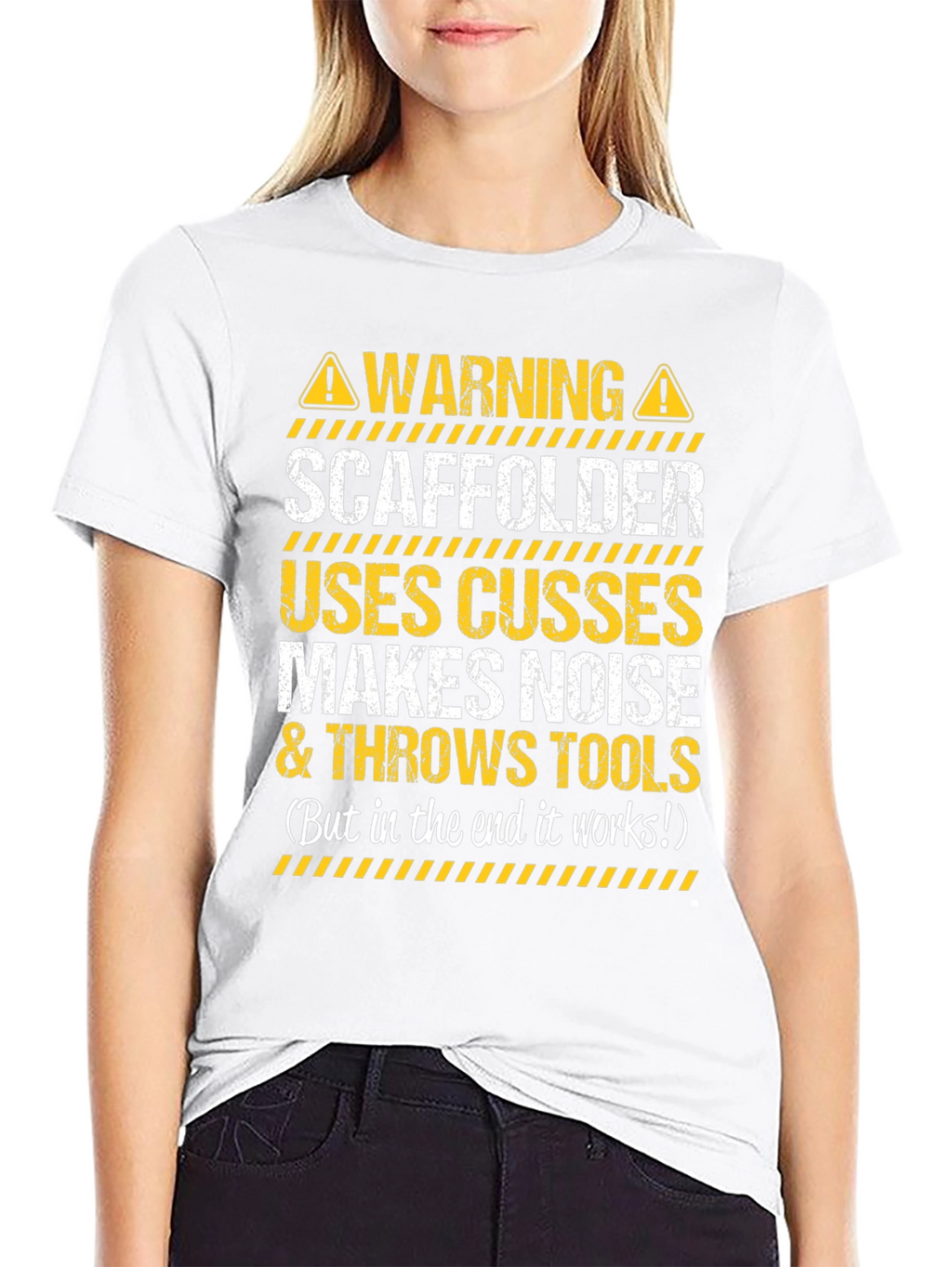 Warning Scaffolder T-Shirt - Funny Construction Worker Tee