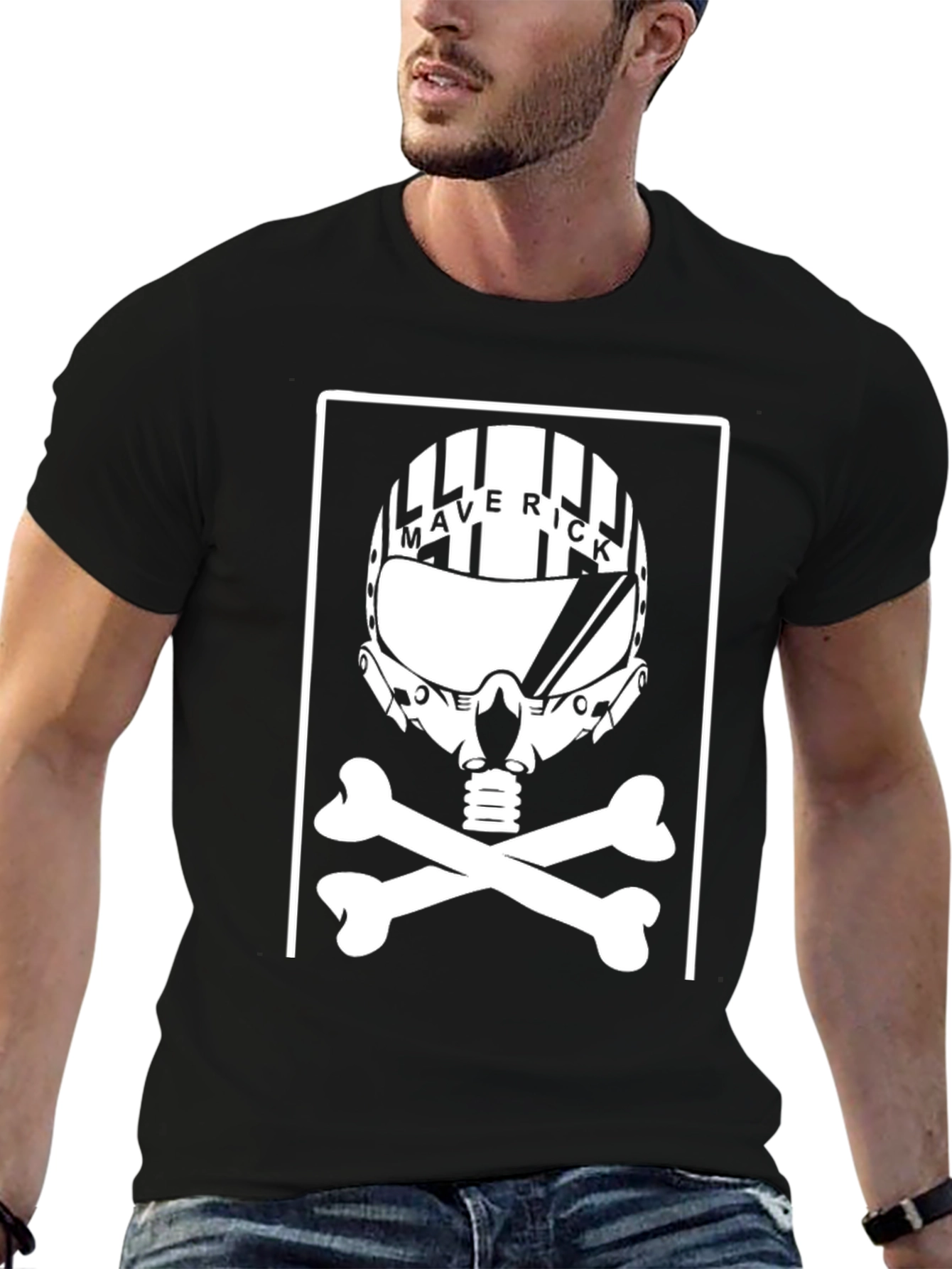 Maverick Skull Tee - Top Gun Inspired Graphic T-Shirt