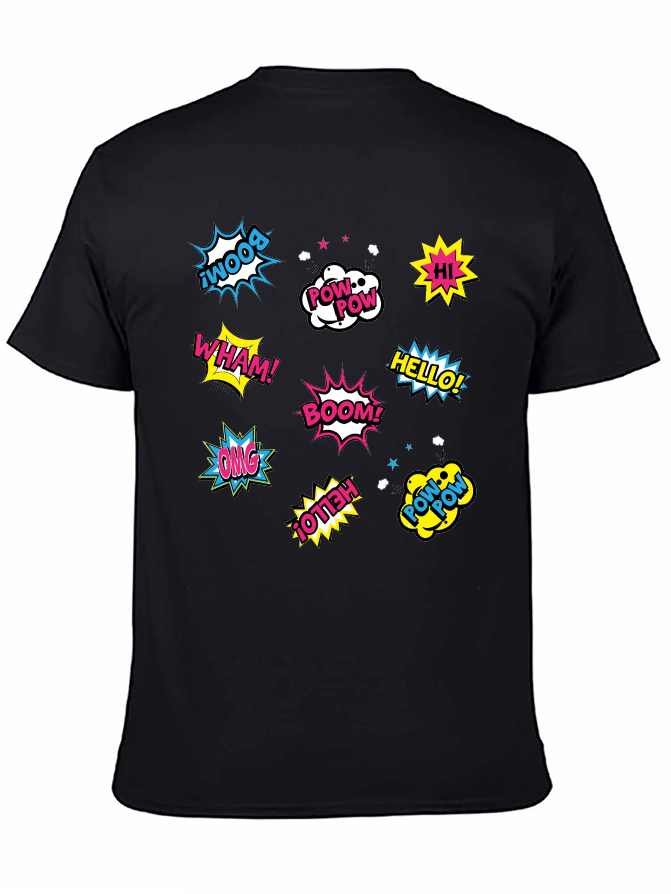 Comic Book Pop Art Black T-Shirt