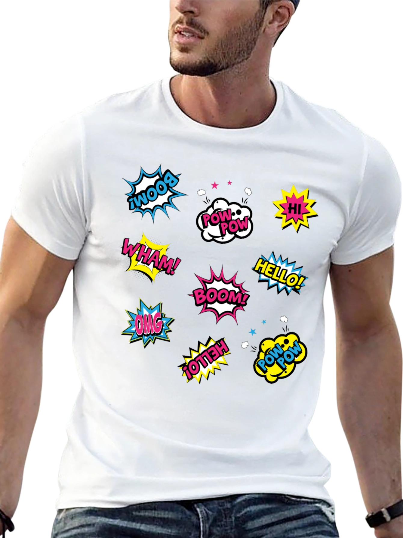 Comic Book Pop Art Black T-Shirt