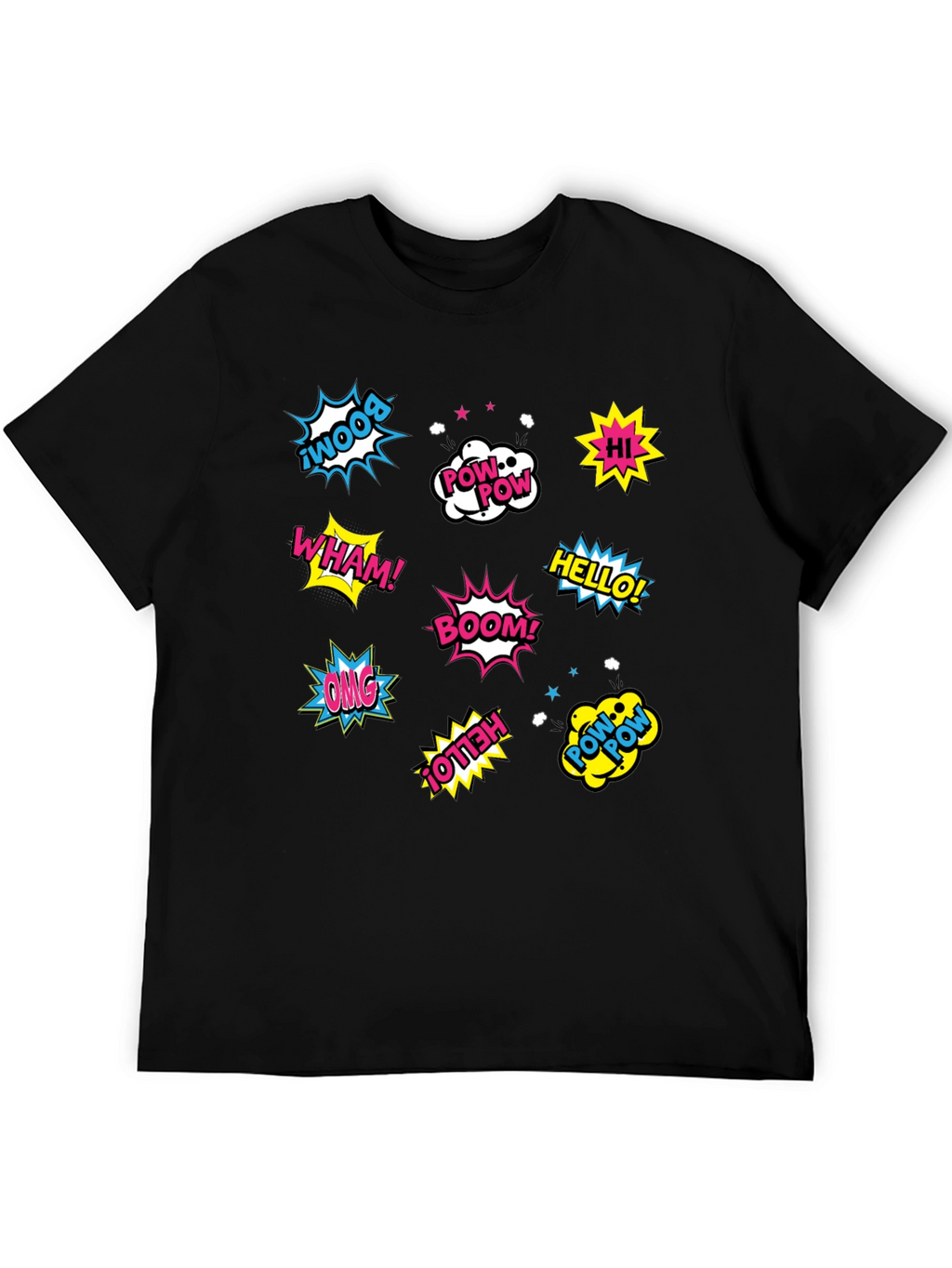 Comic Book Pop Art Black T-Shirt