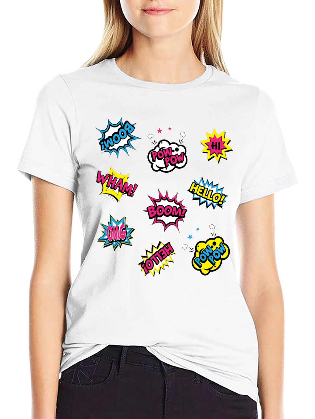 Comic Book Pop Art Black T-Shirt