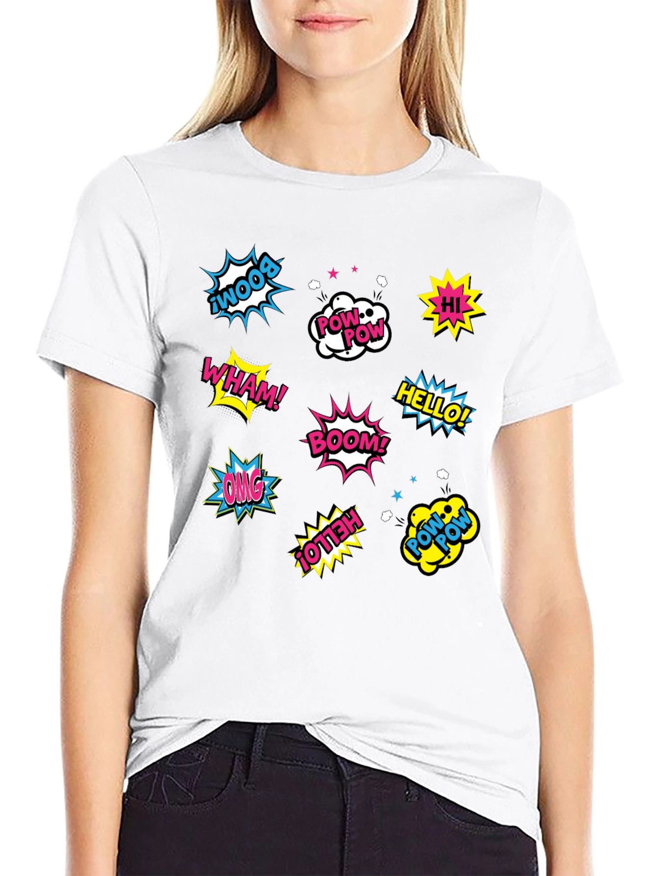 Comic Book Pop Art Black T-Shirt