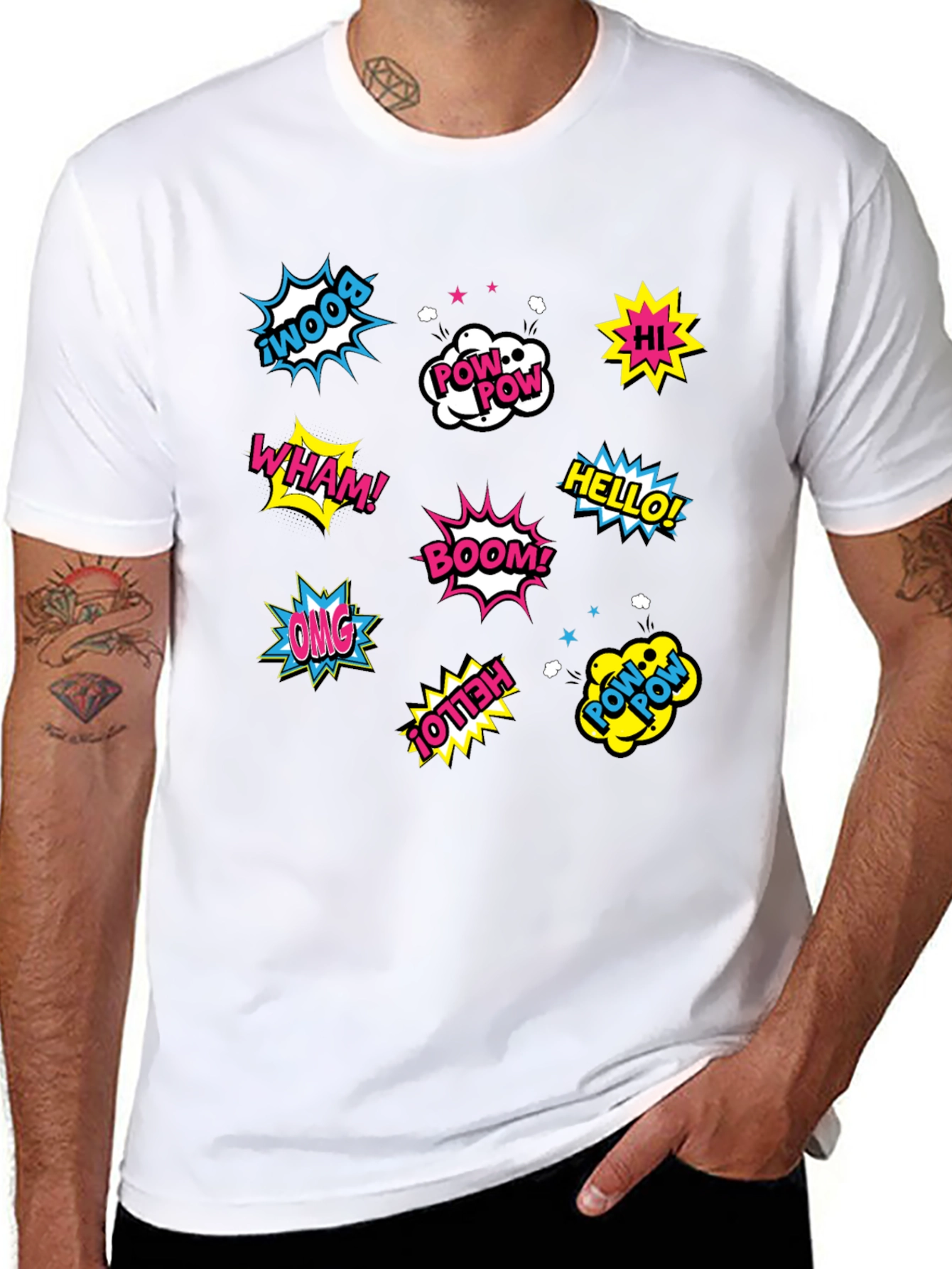 Comic Book Pop Art Black T-Shirt