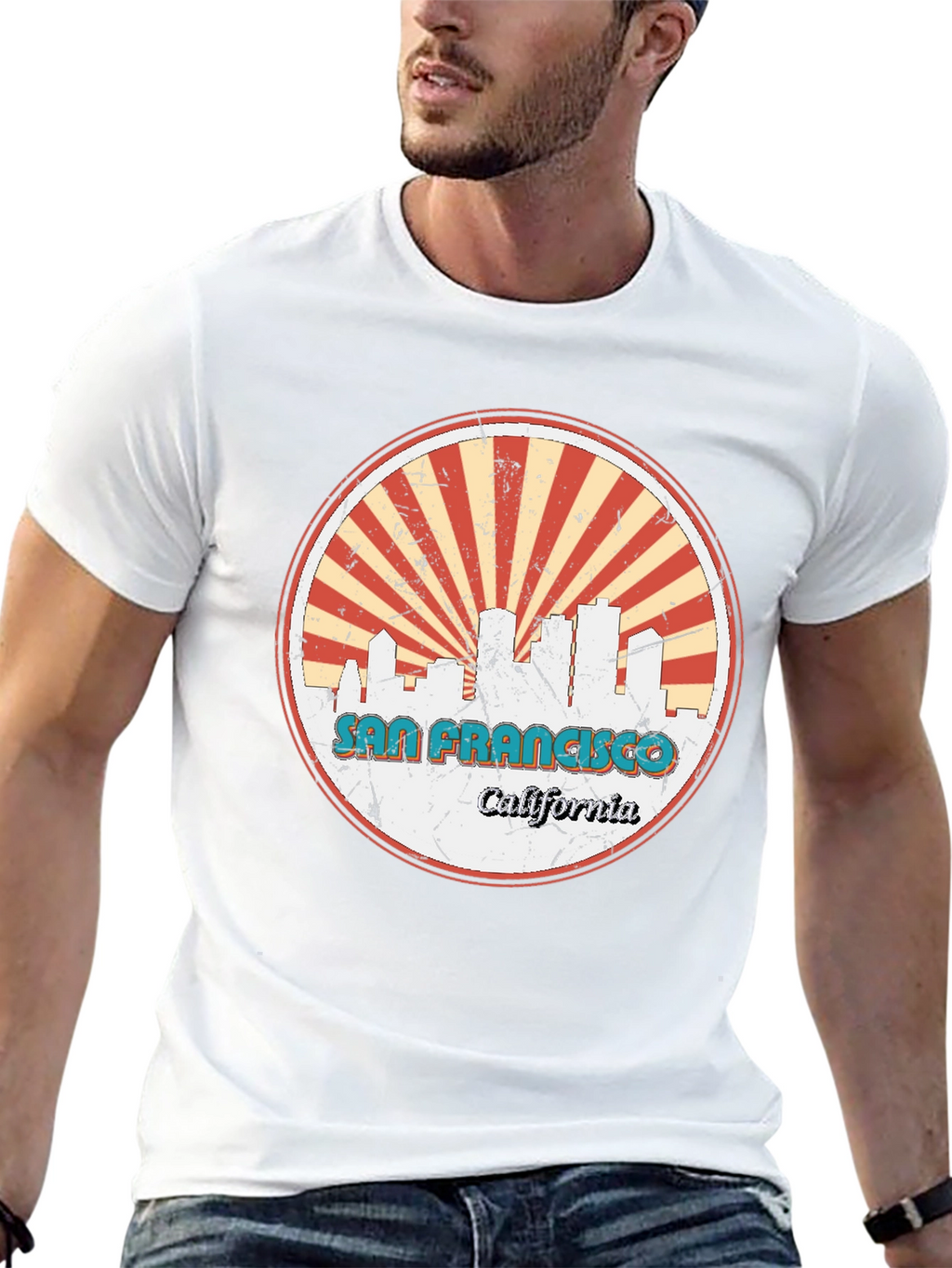 San Francisco Skyline Graphic Tee - Retro Style