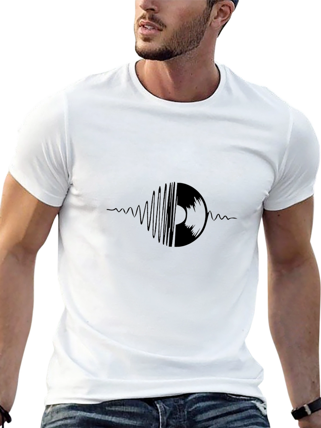 Vinyl Record Wave Black T-Shirt