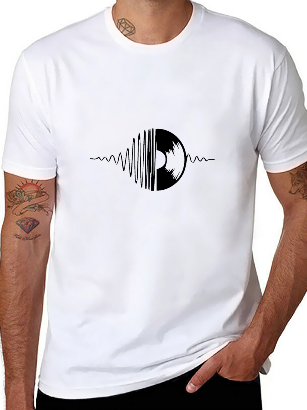 Vinyl Record Wave Black T-Shirt
