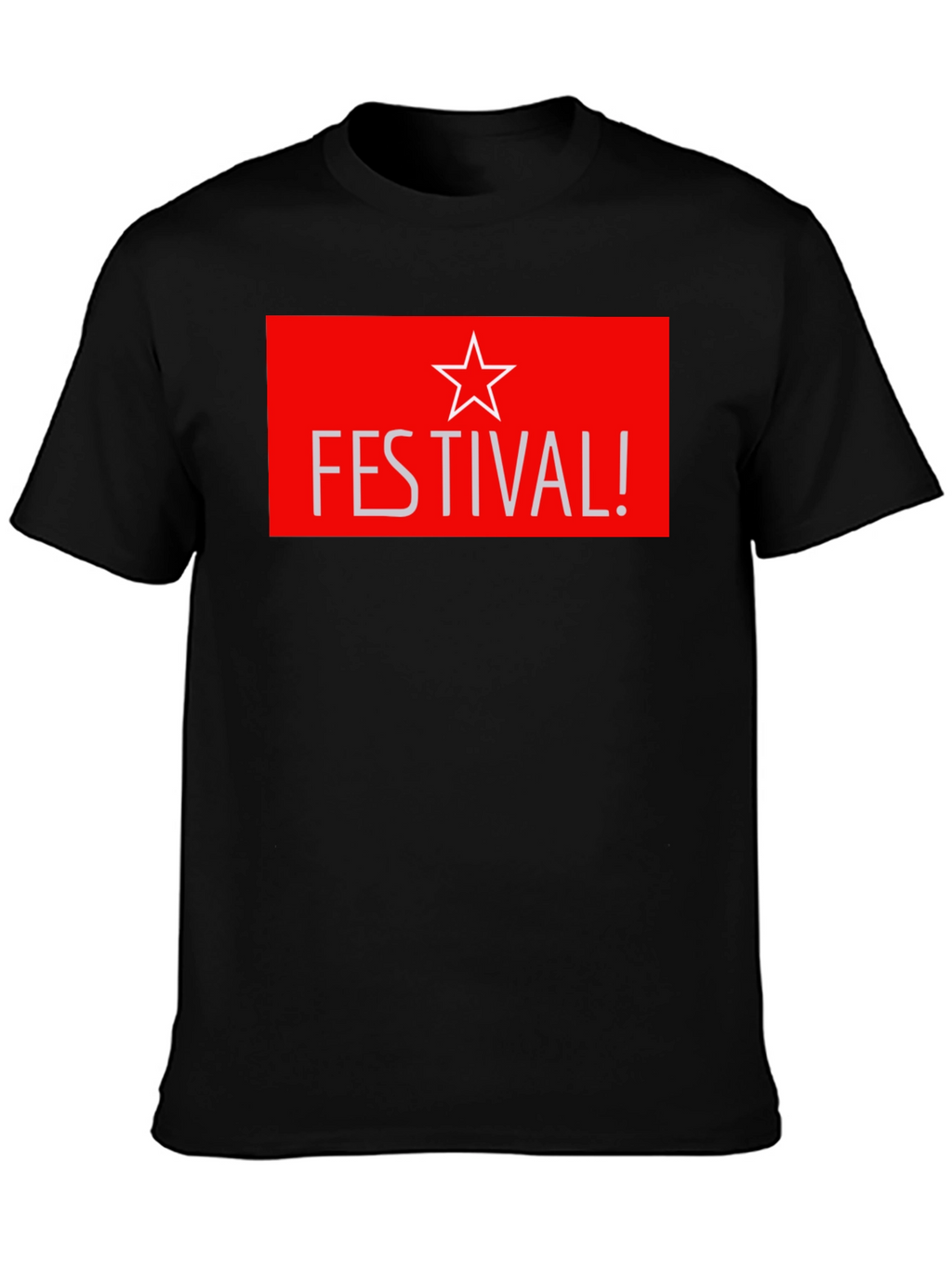 Festival Star Graphic T-Shirt - Stylish Black Tee