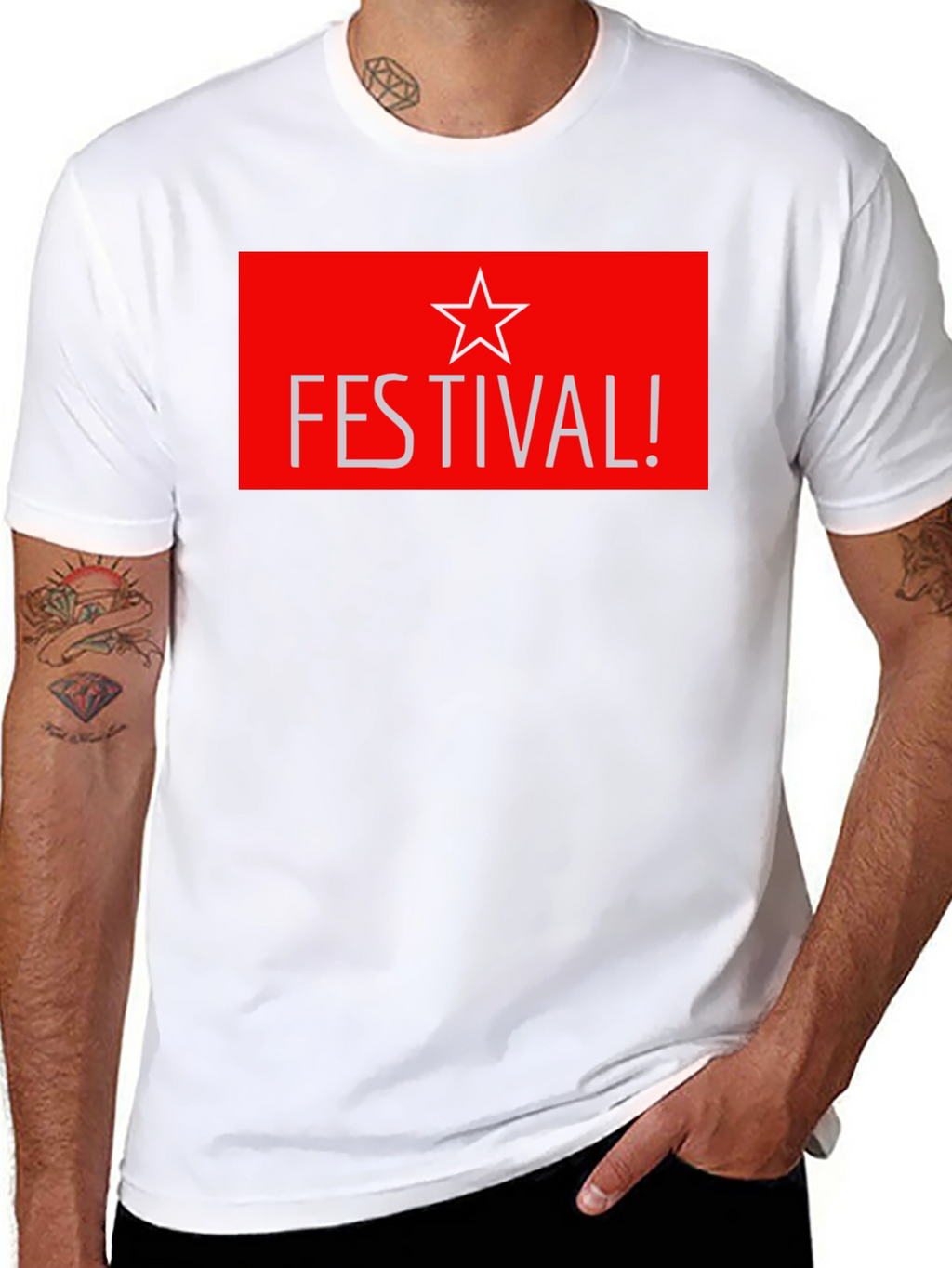 Festival Star Graphic T-Shirt - Stylish Black Tee