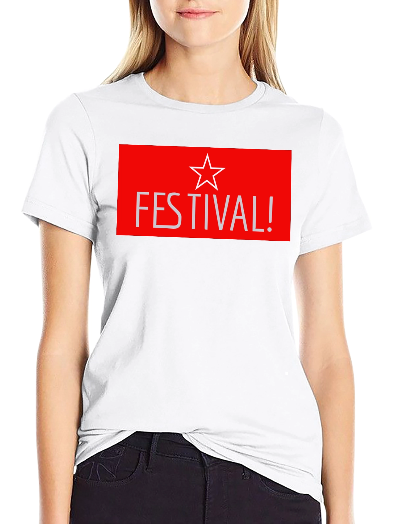 Festival Star Graphic T-Shirt - Stylish Black Tee