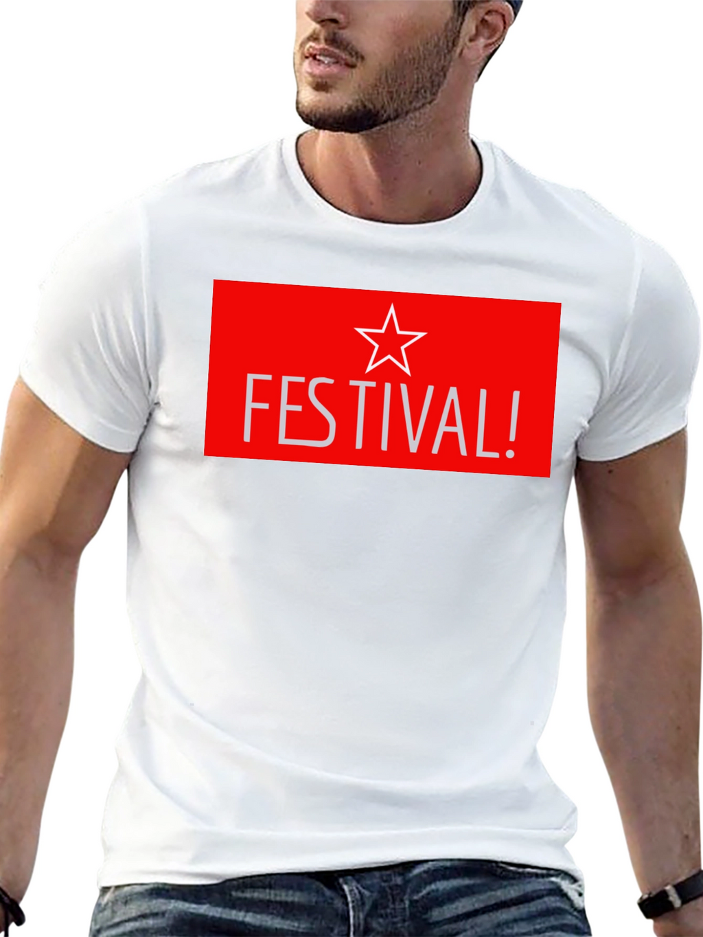 Festival Star Graphic T-Shirt - Stylish Black Tee