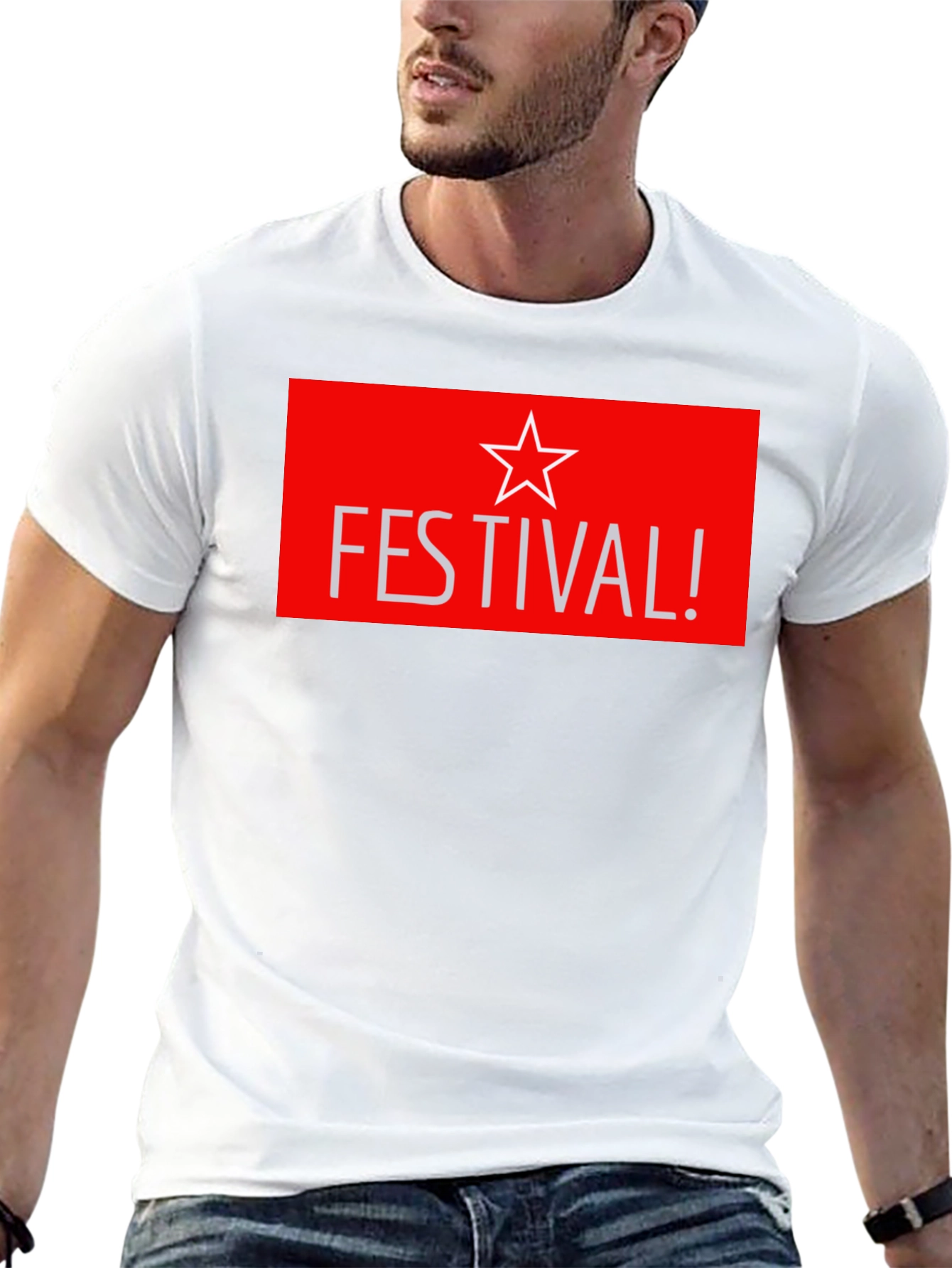 Festival Star Graphic T-Shirt - Stylish Black Tee