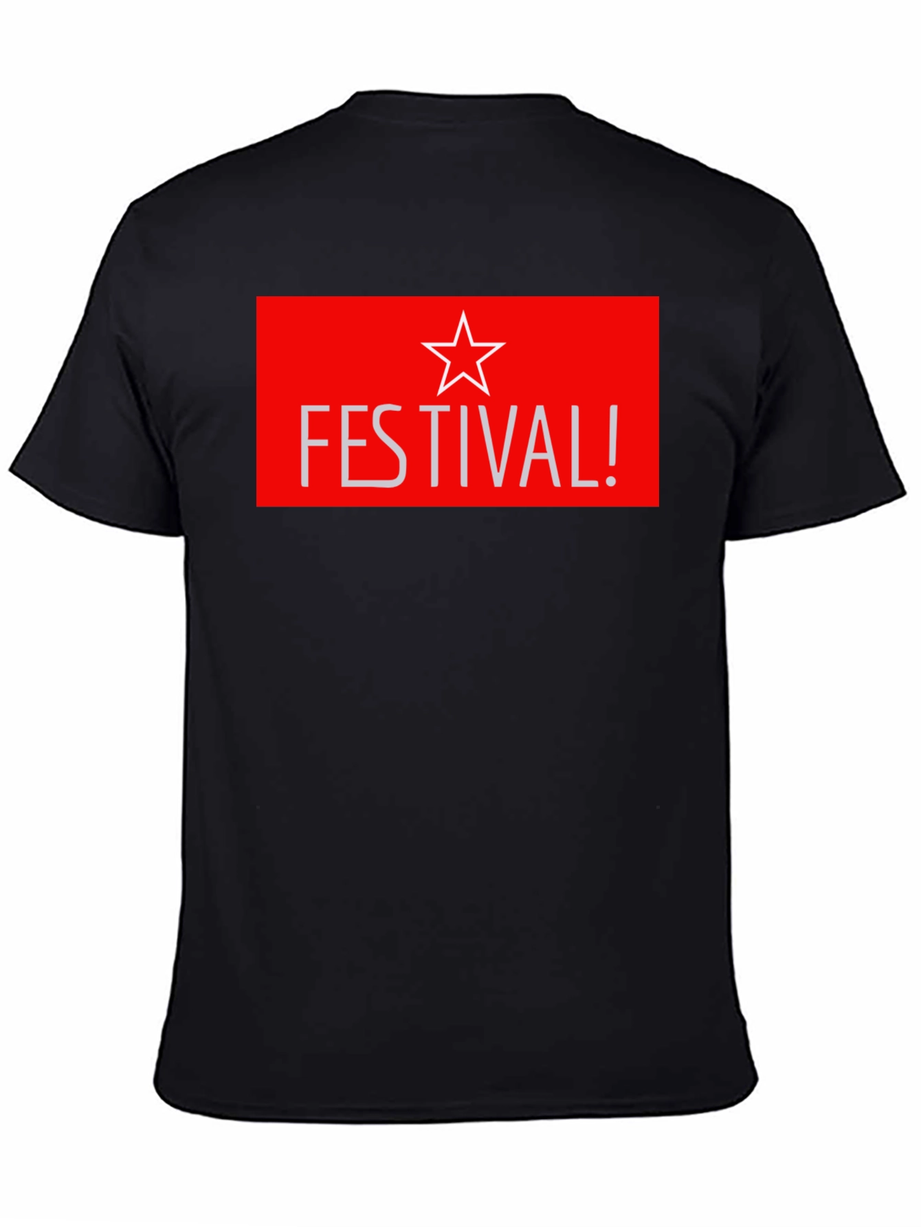 Festival Star Graphic T-Shirt - Stylish Black Tee