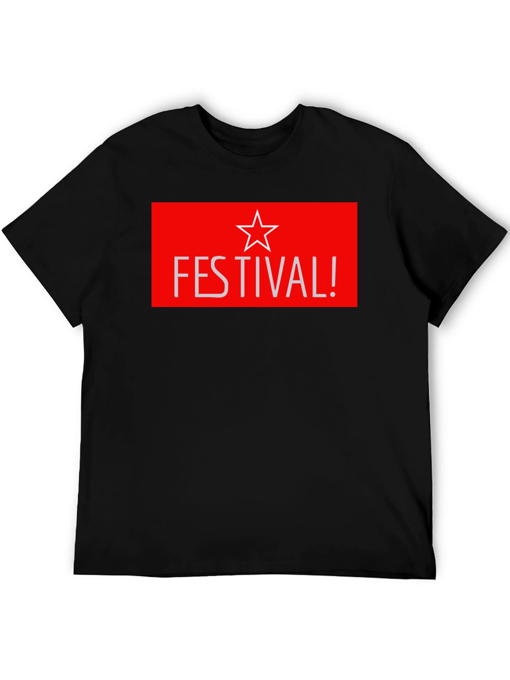 Festival Star Graphic T-Shirt - Stylish Black Tee