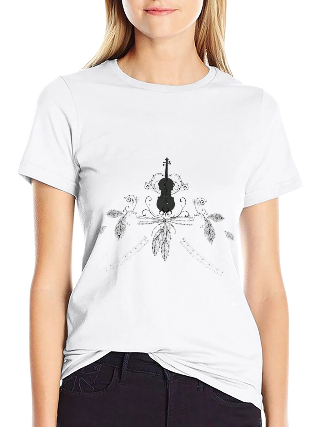 Violin Graphic Tee - Dark Style