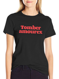 Tomber Amoureux Graphic T-Shirt - Black
