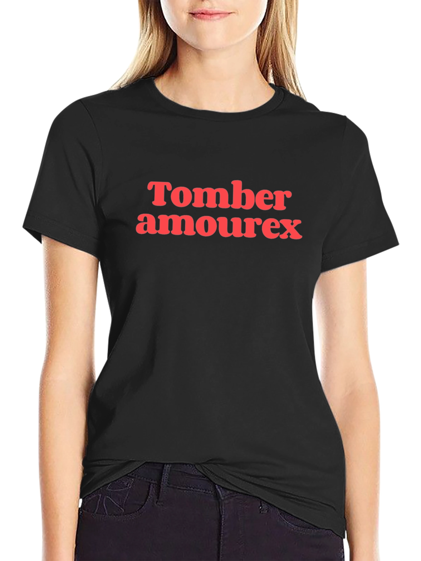 Tomber Amoureux Graphic T-Shirt - Black