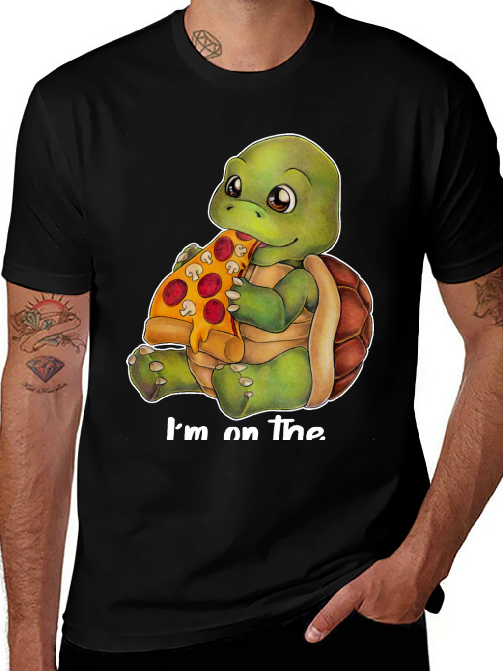 Turtle Pizza Black T-Shirt