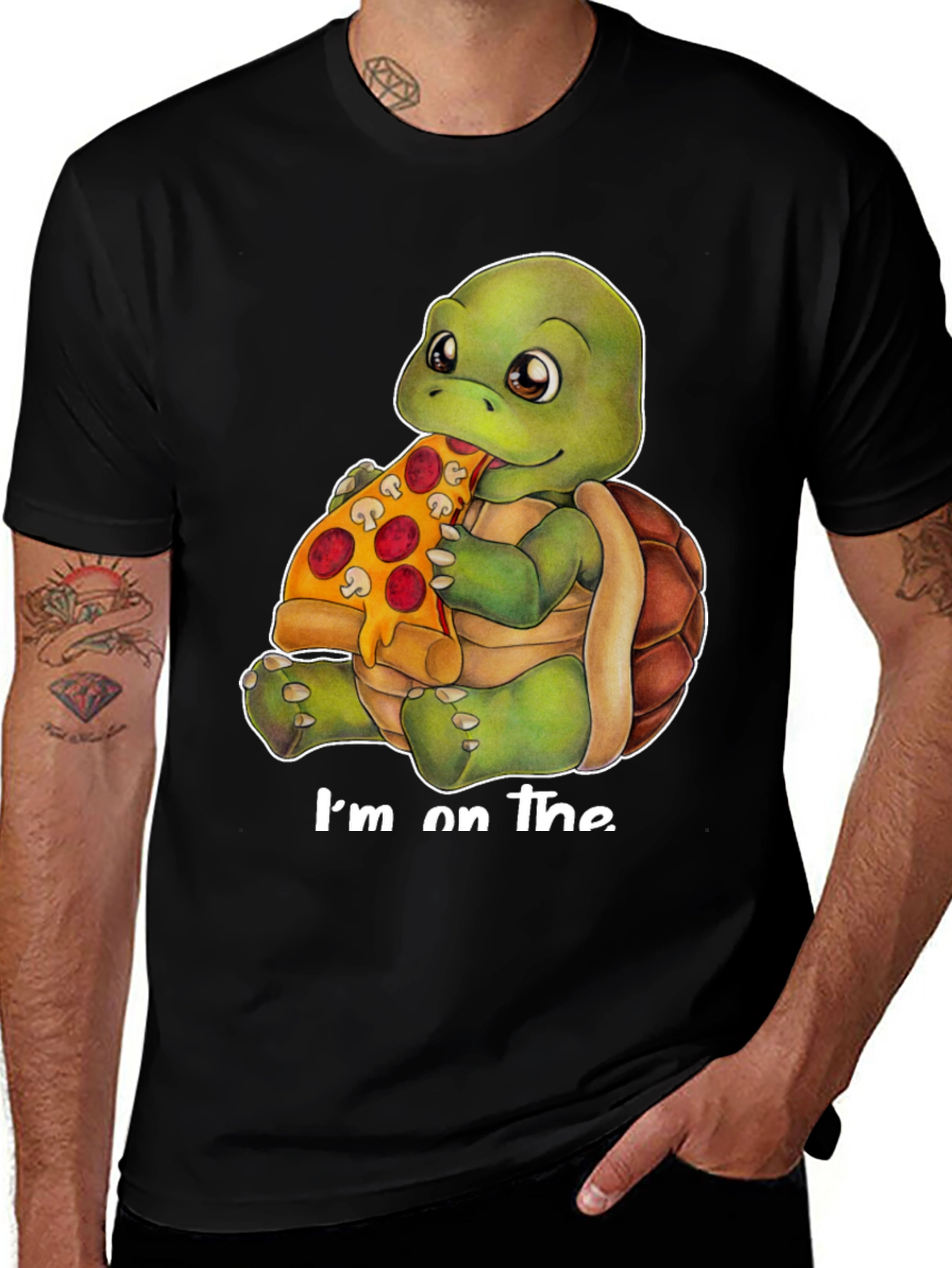 Turtle Pizza Black T-Shirt