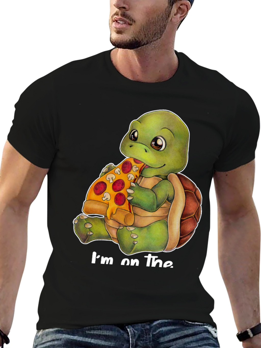 Turtle Pizza Black T-Shirt