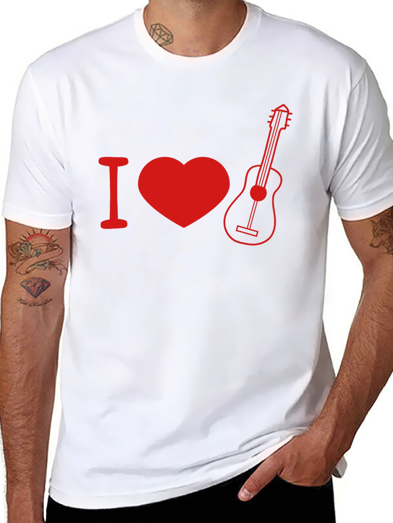 I Heart Guitar Graphic Tee - Music Lover T-Shirt