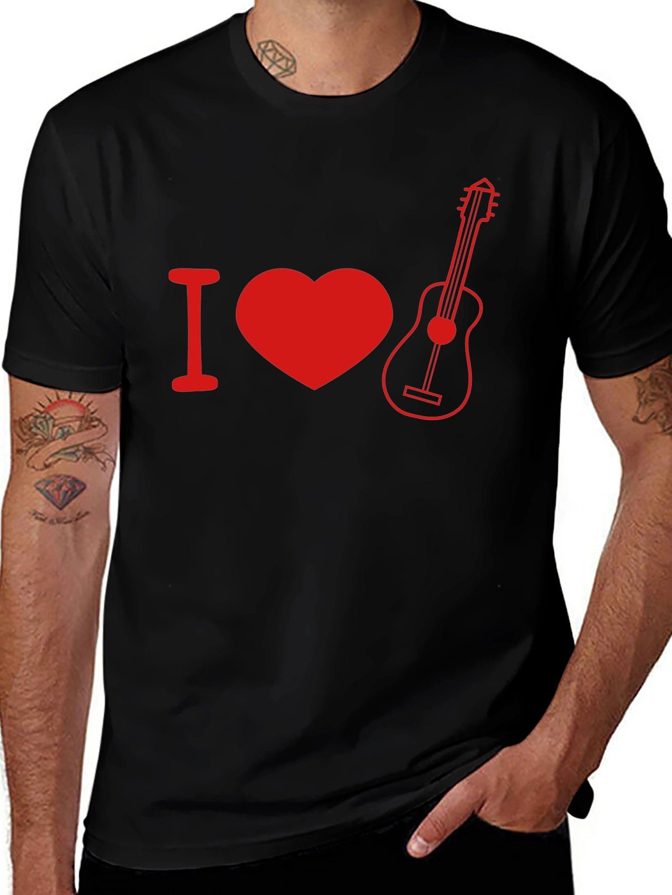 I Heart Guitar Graphic Tee - Music Lover T-Shirt