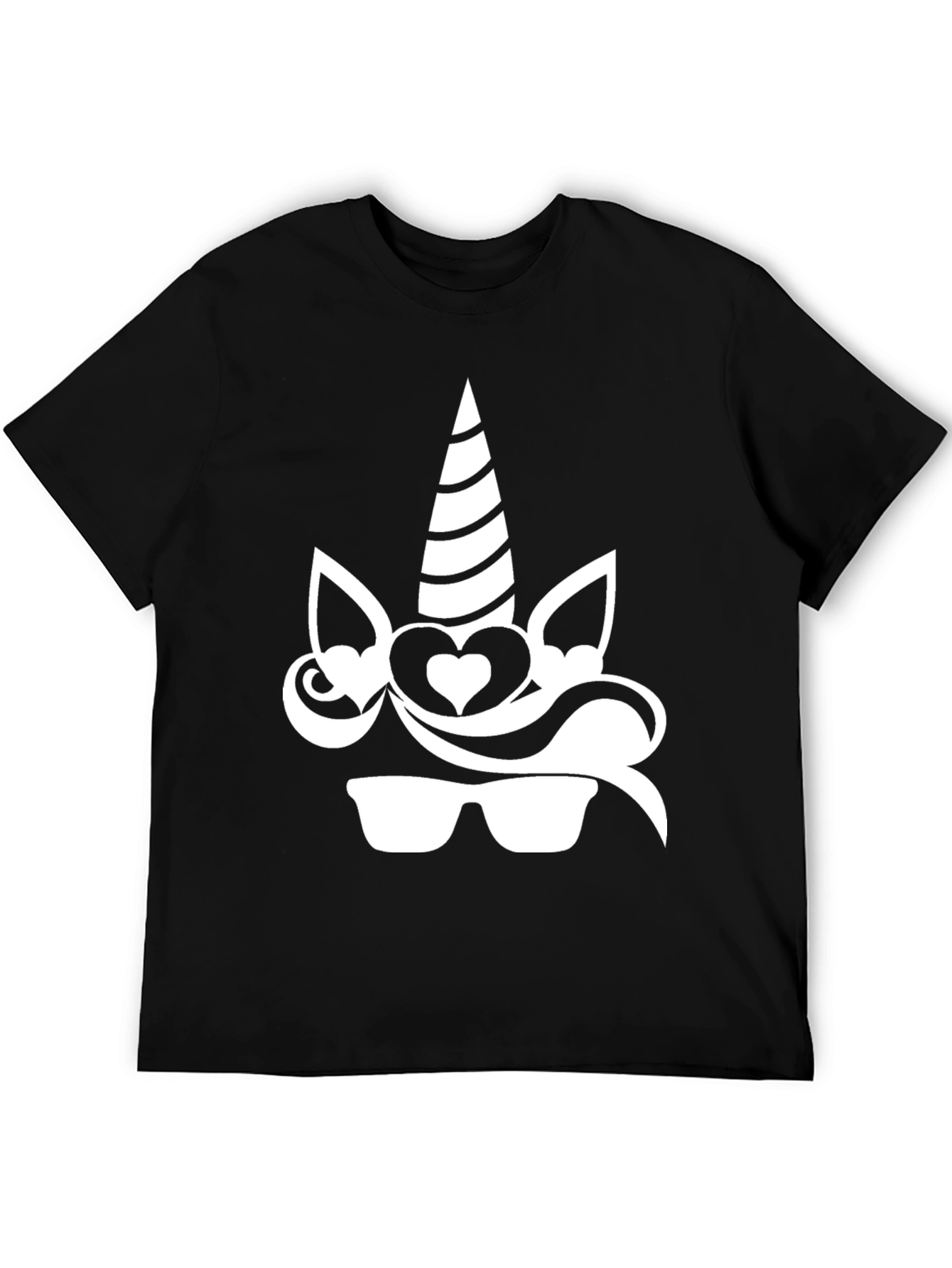 Unicorn Sunglasses Graphic Tee - Black Cotton T-Shirt