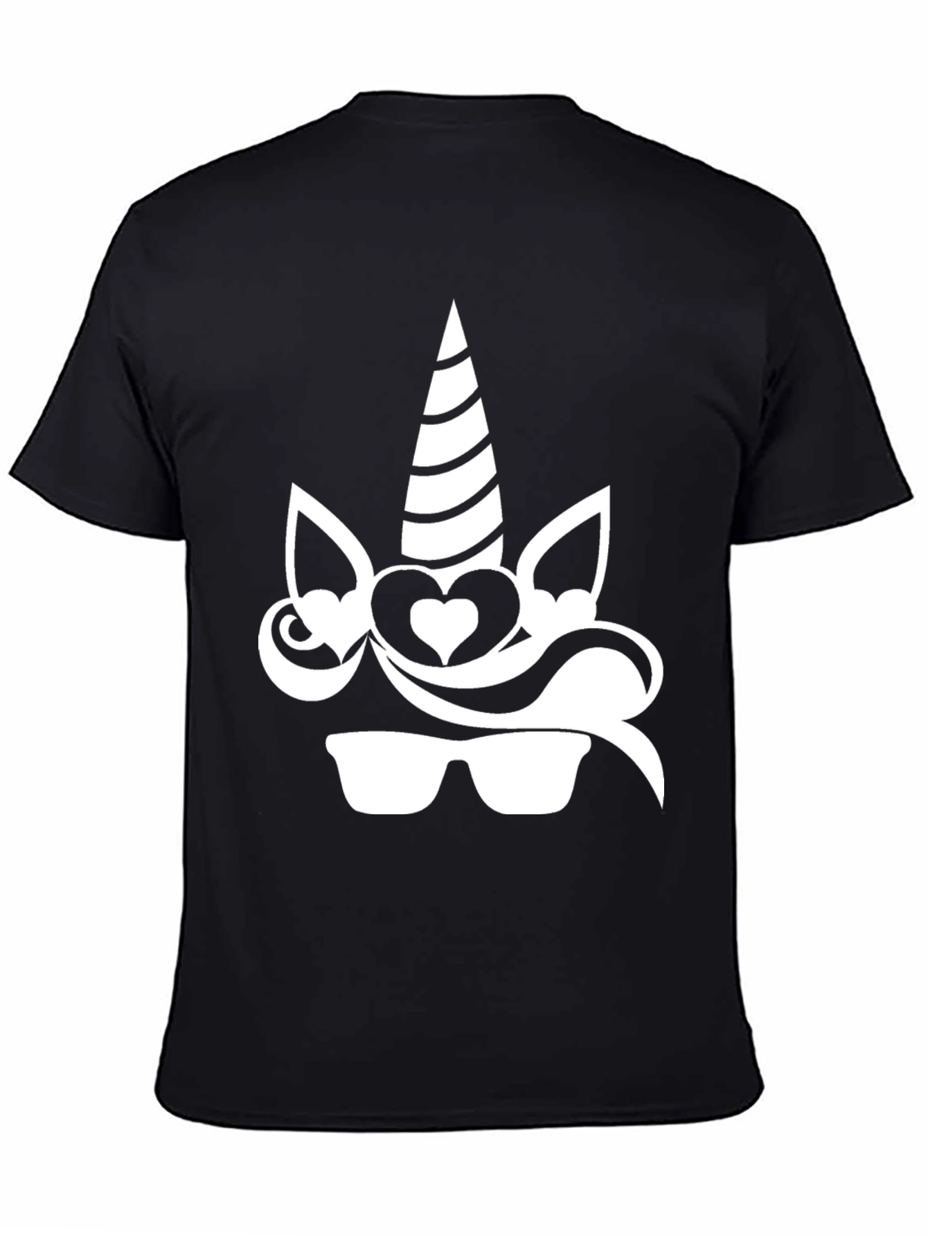 Unicorn Sunglasses Graphic Tee - Black Cotton T-Shirt