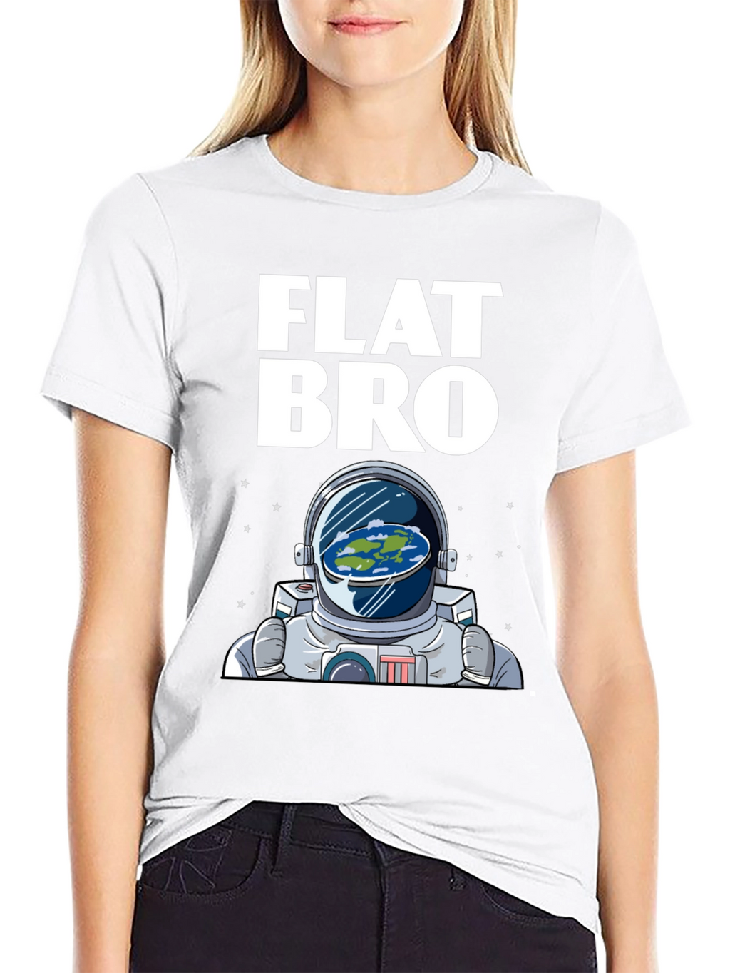 Flat Bro T-Shirt - Astronaut & Flat Earth Design