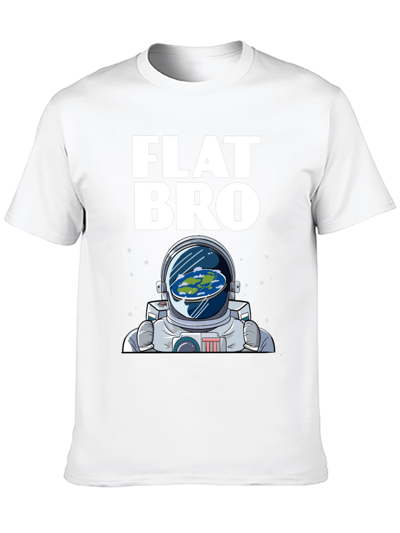 Flat Bro T-Shirt - Astronaut & Flat Earth Design