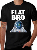 Flat Bro T-Shirt - Astronaut & Flat Earth Design