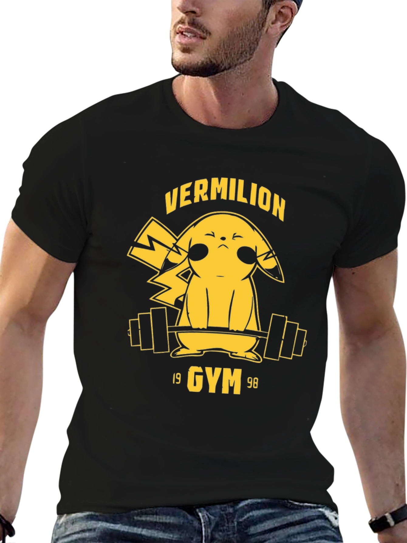 Vermilion Gym Pikachu Black T-Shirt