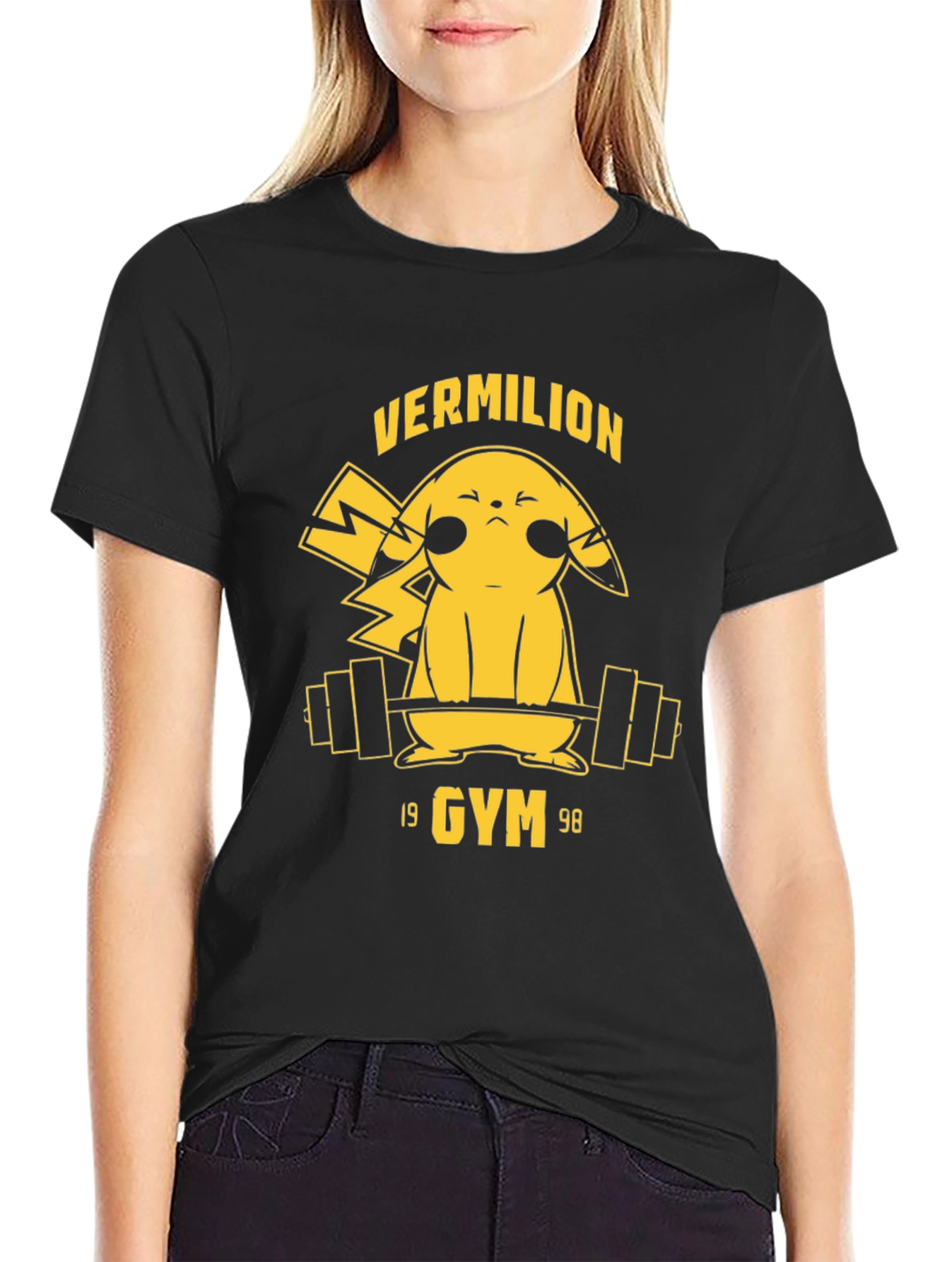 Vermilion Gym Pikachu Black T-Shirt