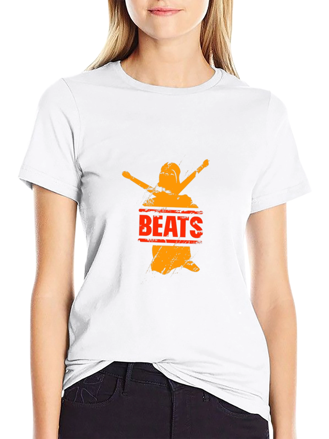 Black Graphic T-Shirt - Beats Design