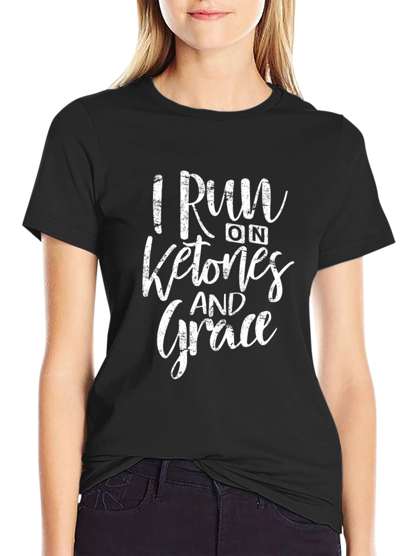I Run on Ketones and Grace Black T-Shirt