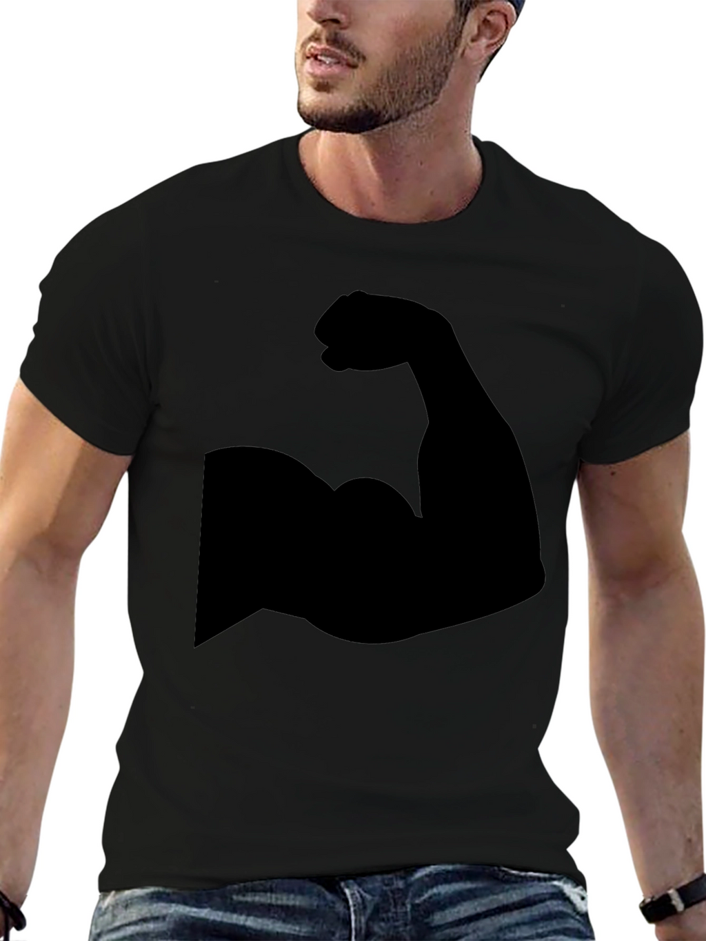 Muscle Graphic Black T-Shirt