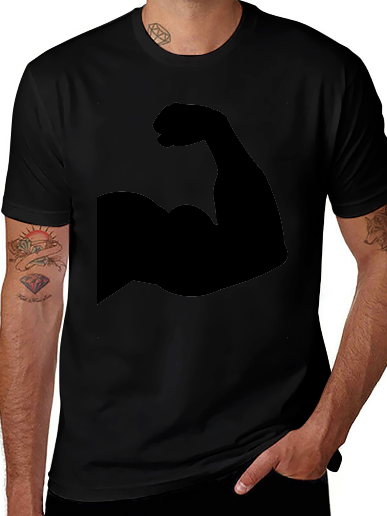 Muscle Graphic Black T-Shirt