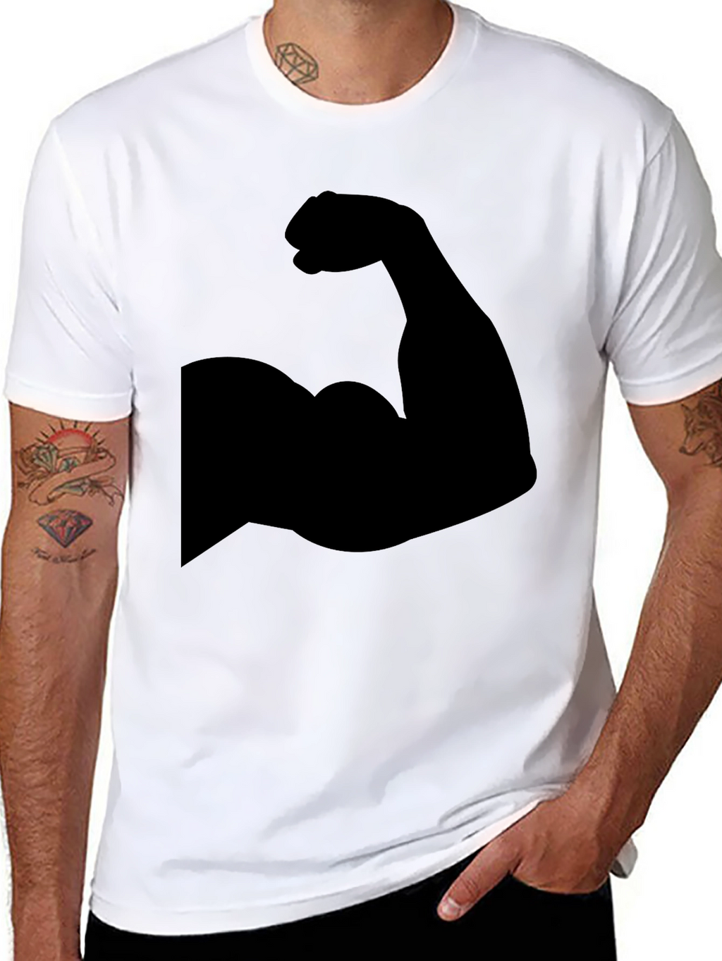 Muscle Graphic Black T-Shirt