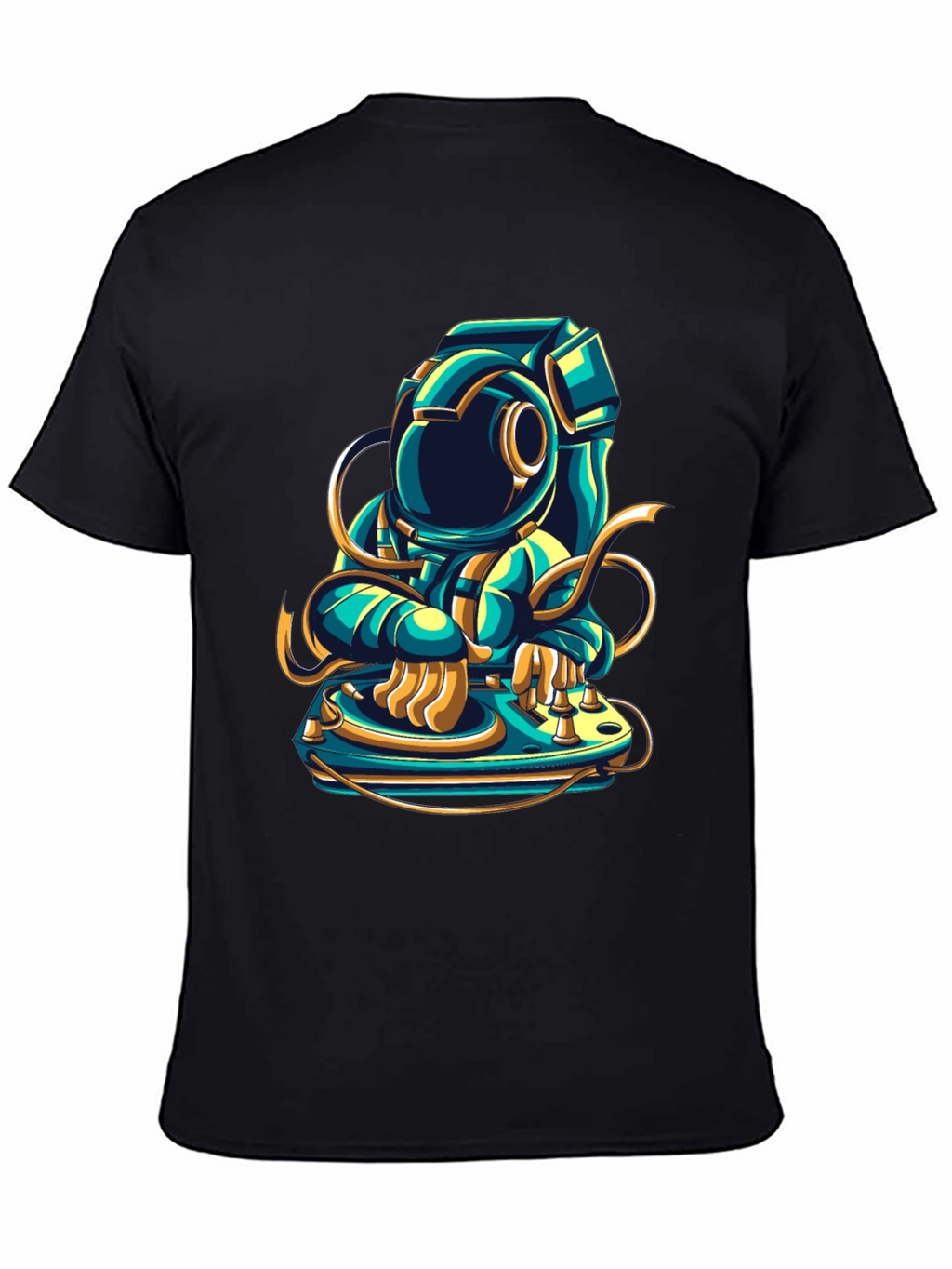DJ Astronaut Graphic Tee - Cool Space Music Shirt
