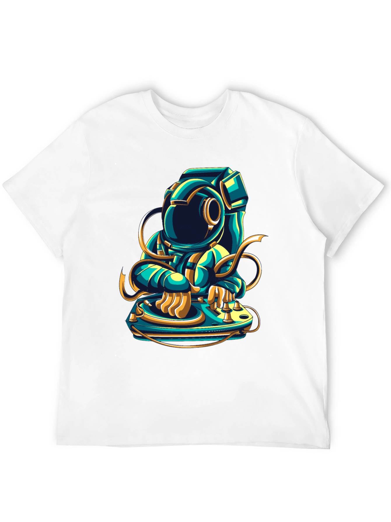 DJ Astronaut Graphic Tee - Cool Space Music Shirt