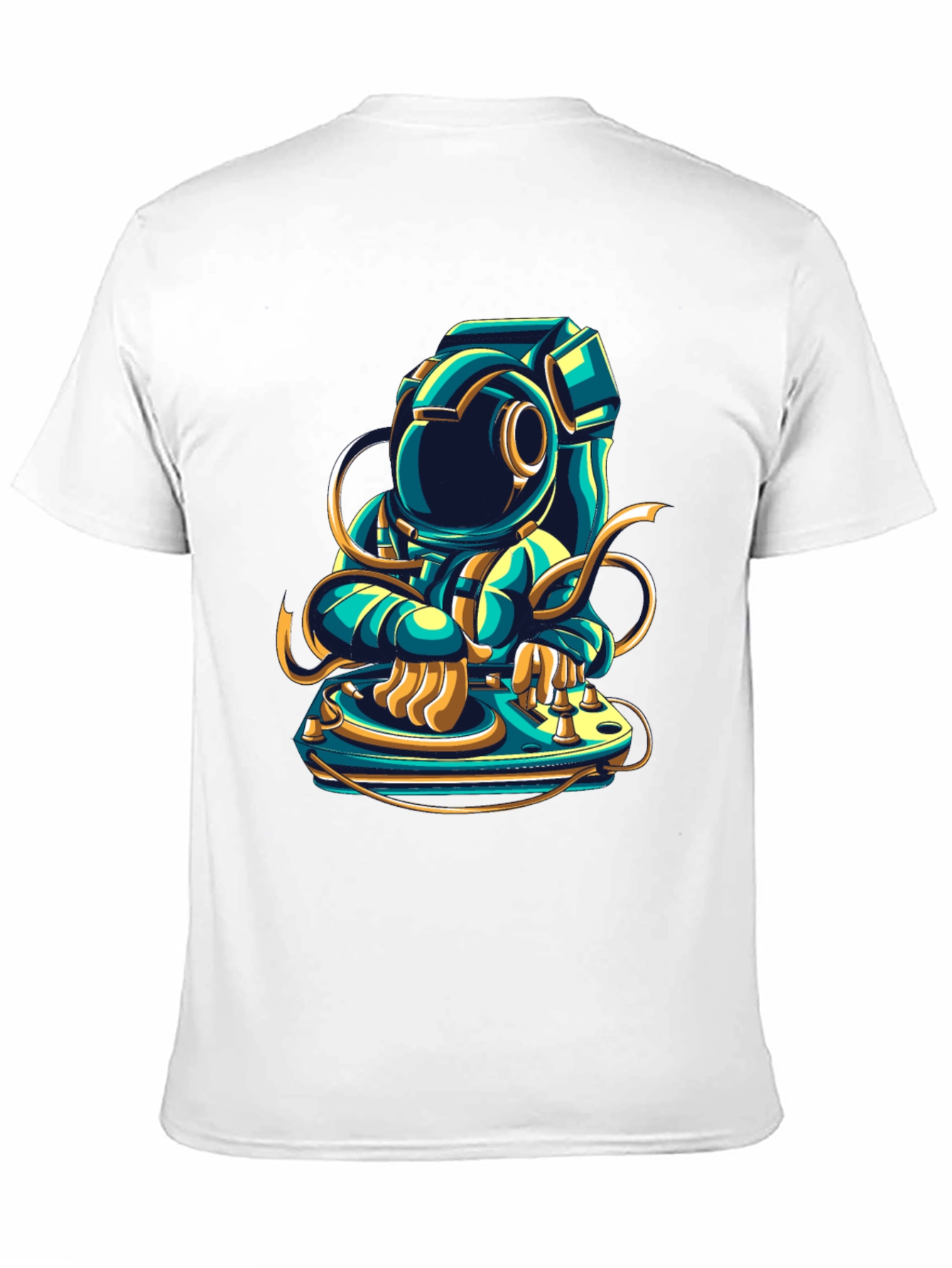 DJ Astronaut Graphic Tee - Cool Space Music Shirt